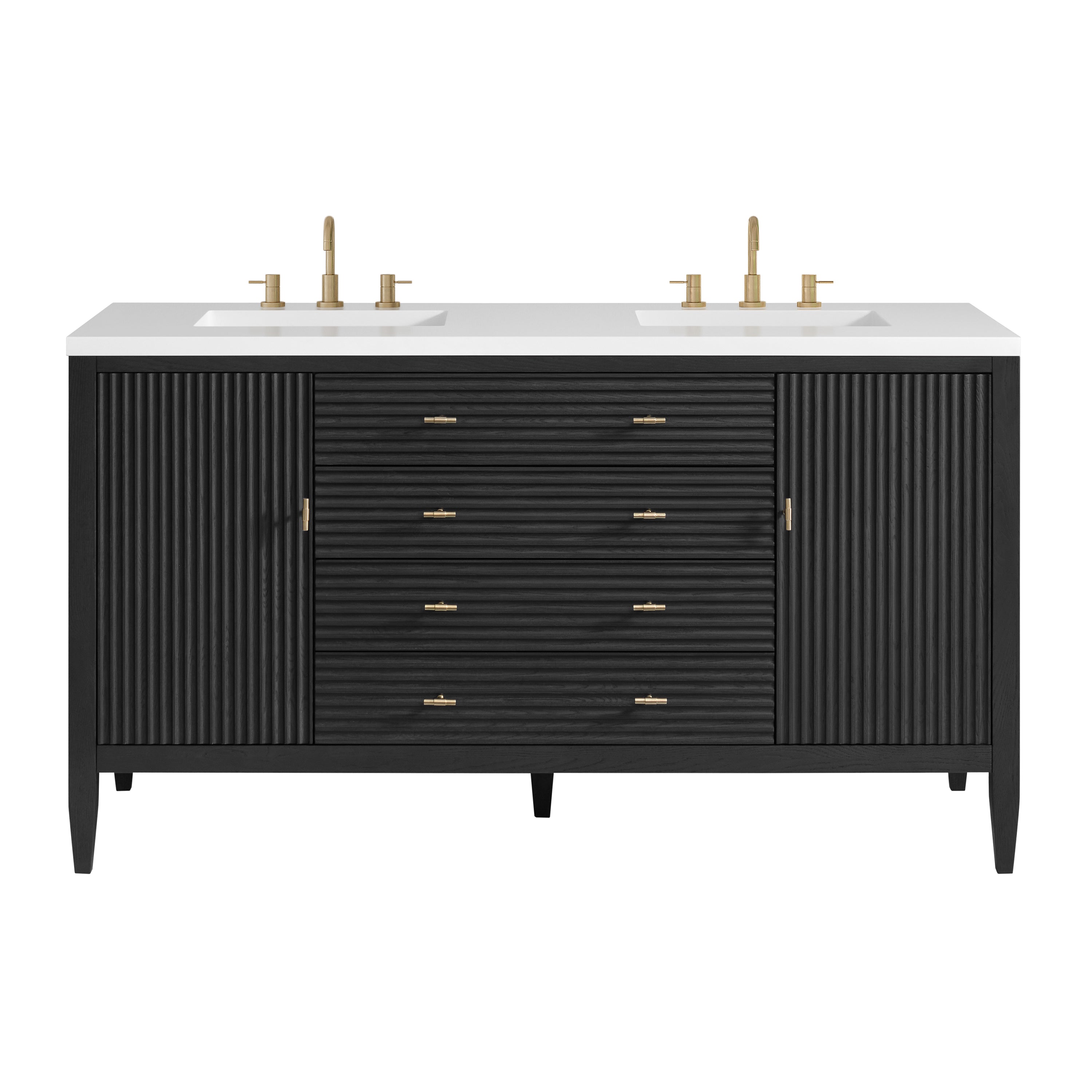 James Martin Myrrin 60" Double Vanity Set - Carbon Oak by James Martin Vanities