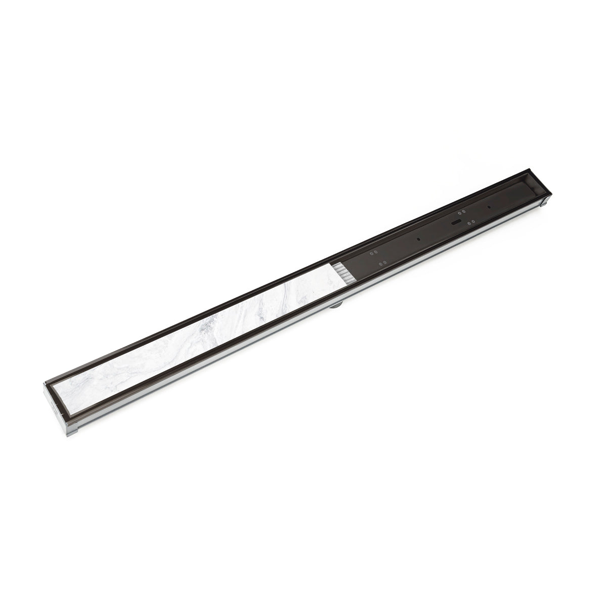 Infinity Drain 60" S-PVC Series Low Profile Site Sizable Linear Drain Kit with 2 1/2" Tile Insert Frame