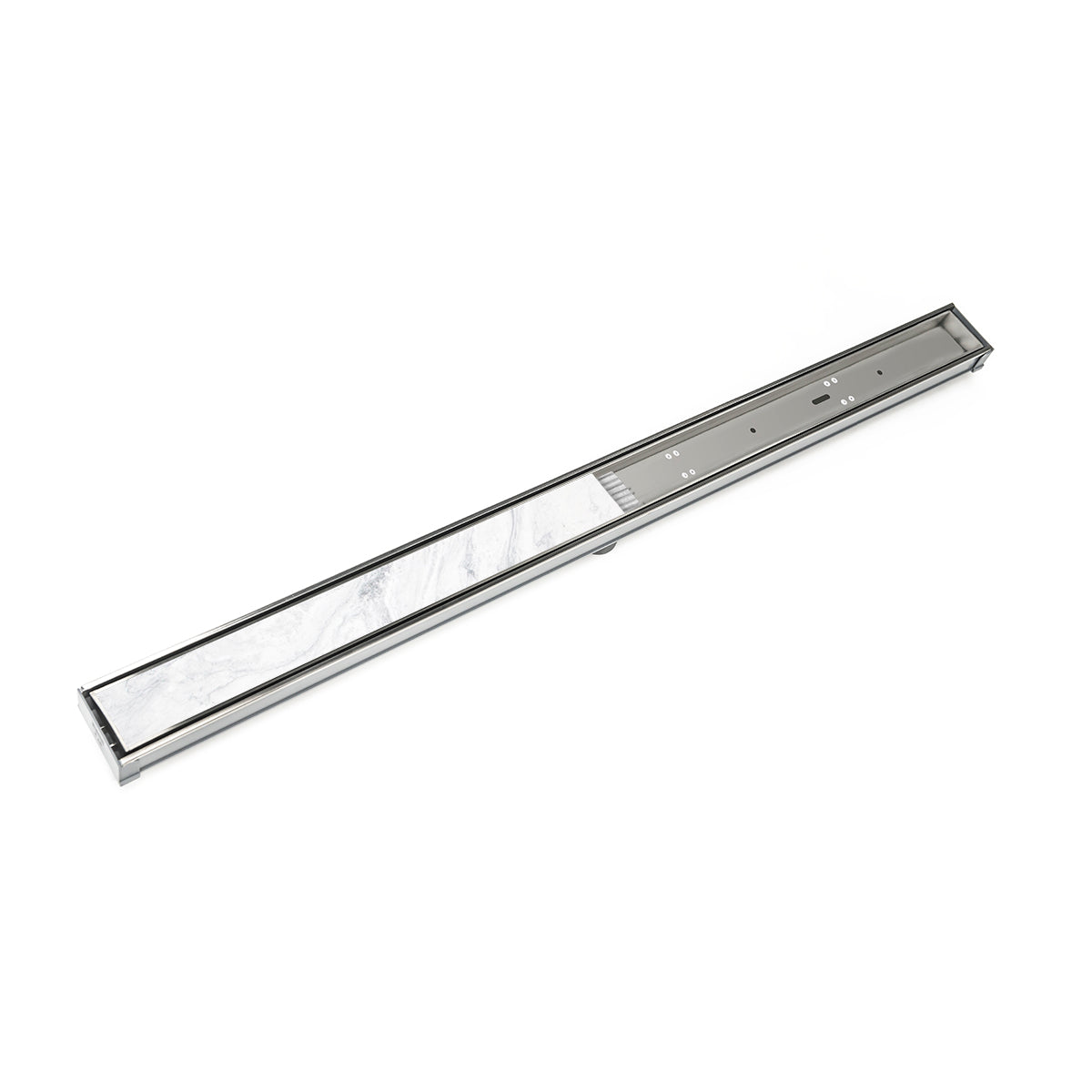 Infinity Drain 36" S-PVC Series Low Profile Site Sizable Linear Drain Kit with 2 1/2" Tile Insert Frame