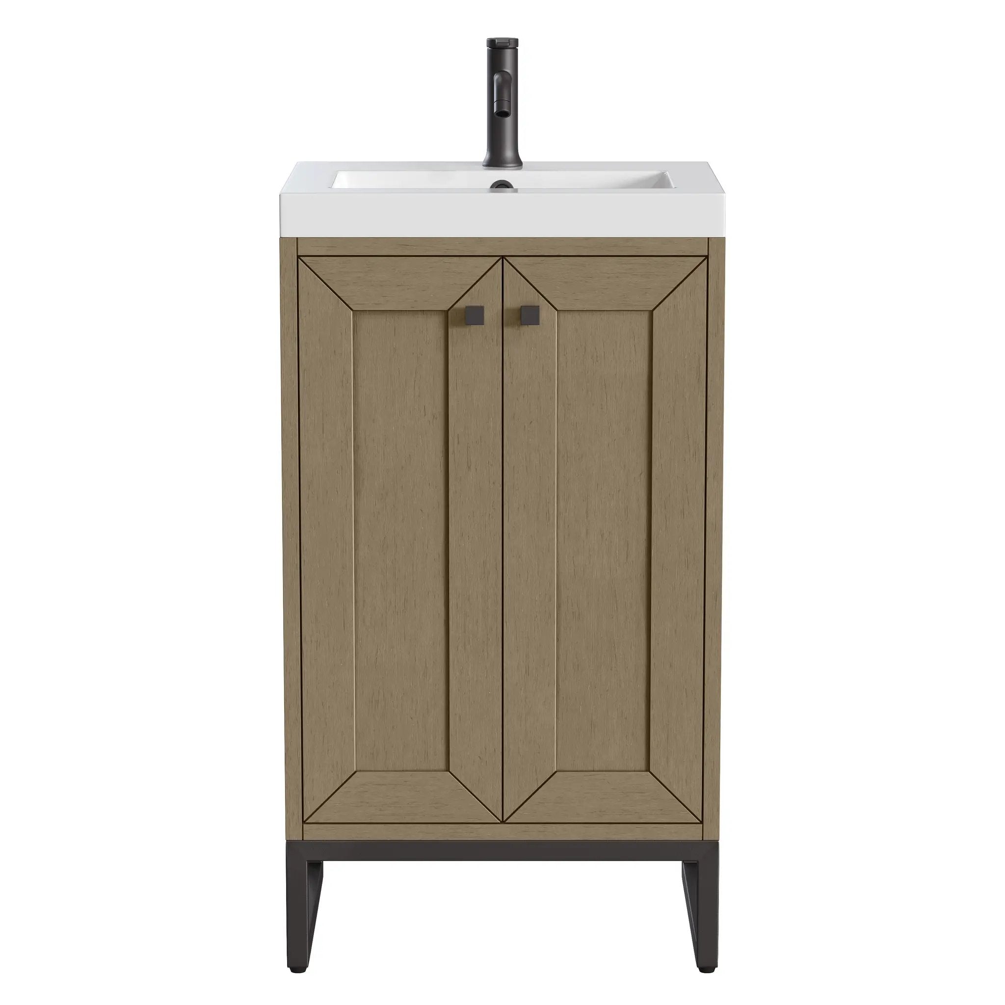 James Martin Chianti 20" Single Vanity - Walnut Whisper with White Glossy Composite Stone Top by James Martin Vanities