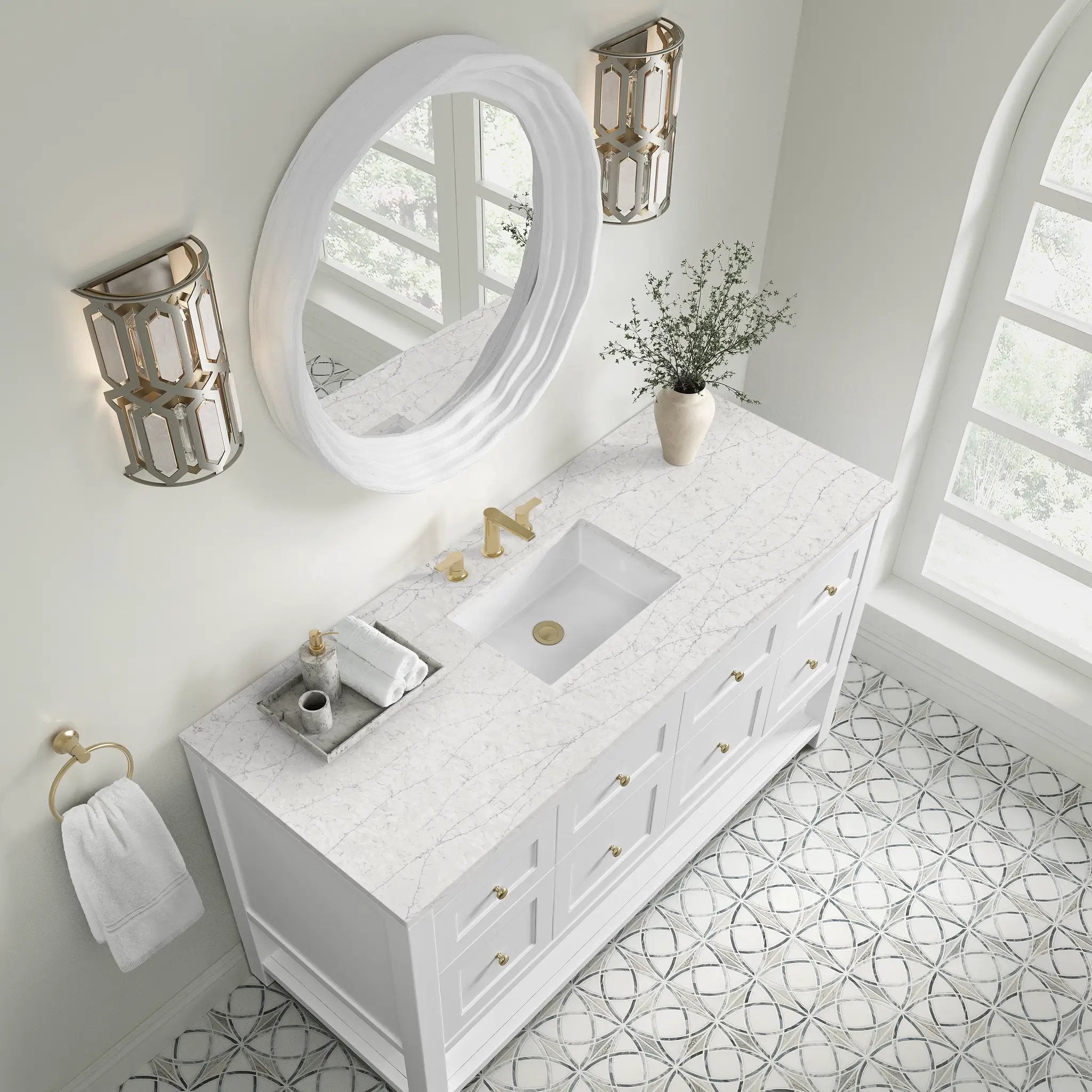 bright white vanity