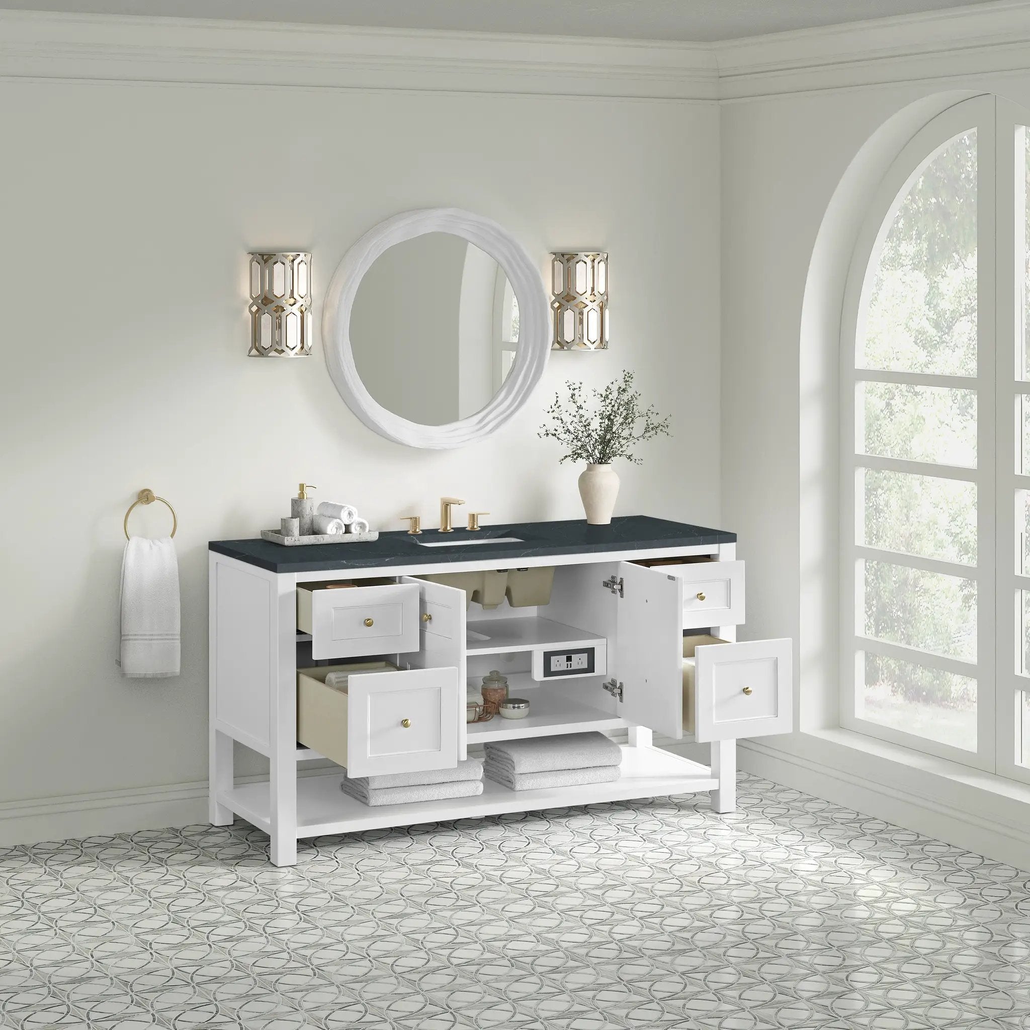 bright white vanity