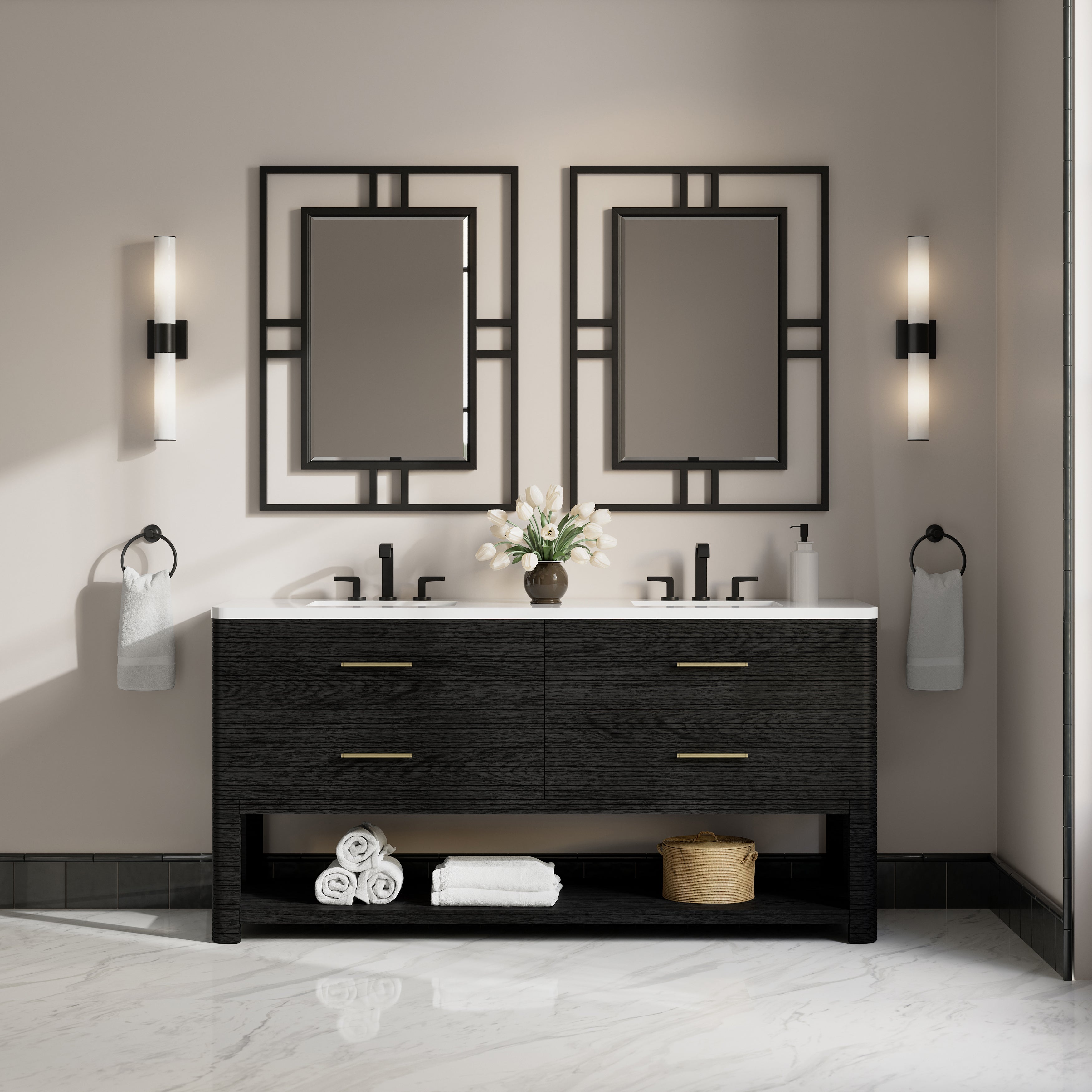 carbon oak vanity