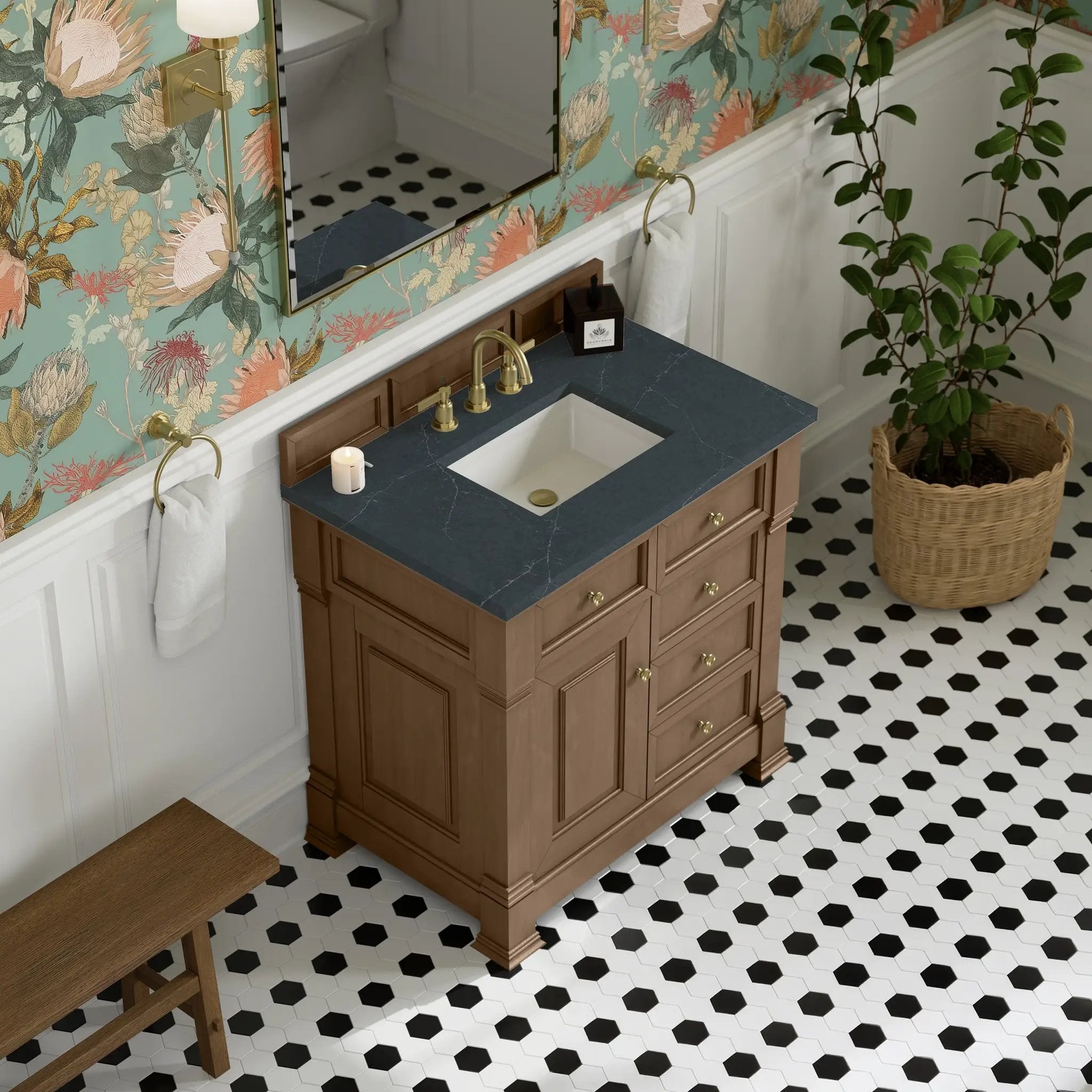 pecan vanity