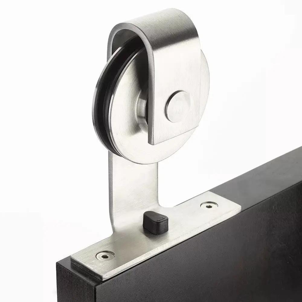 brushed stainless steel top mount track