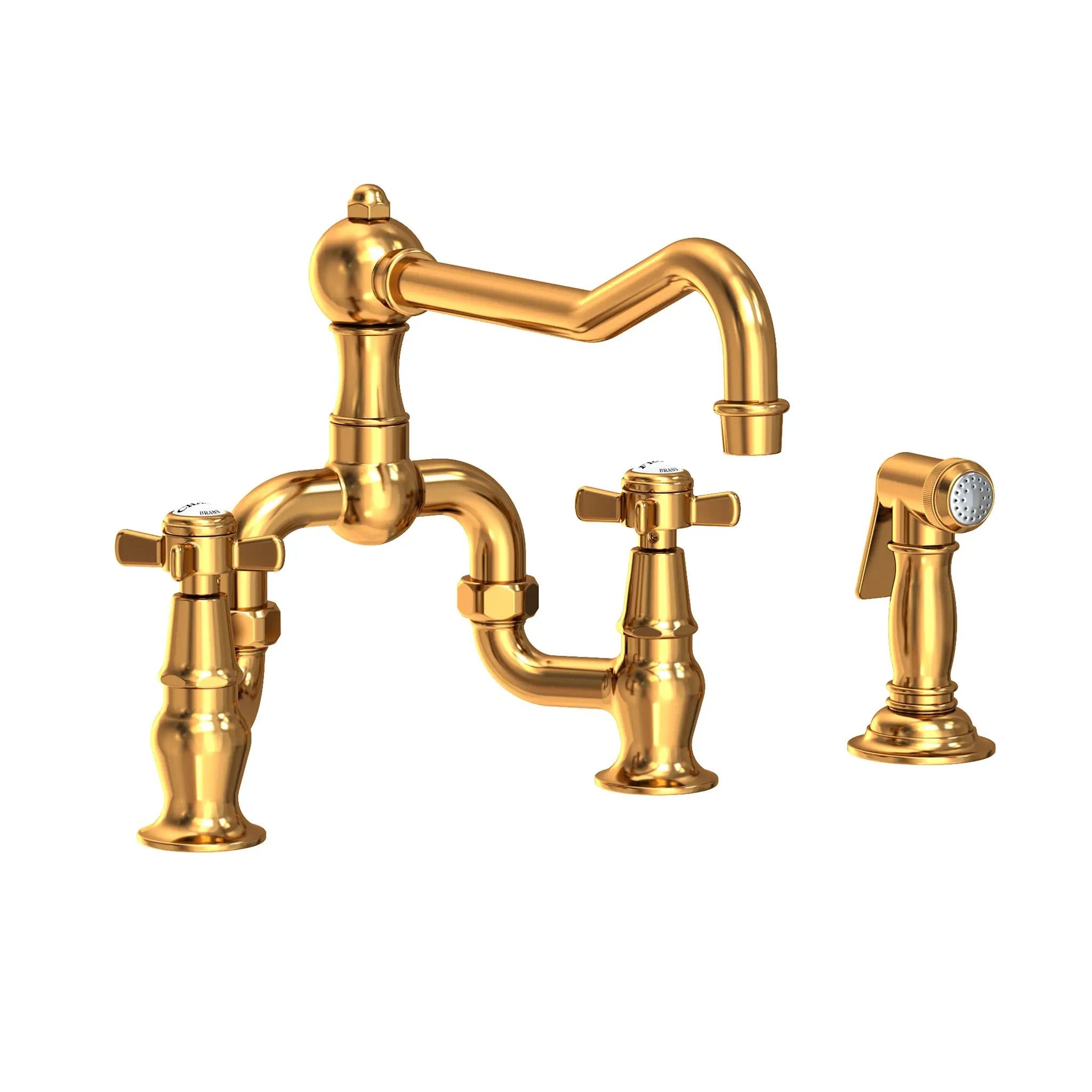 Newport Brass Fairfield Kitchen Bridge Faucet with Side Spray by Newport Brass