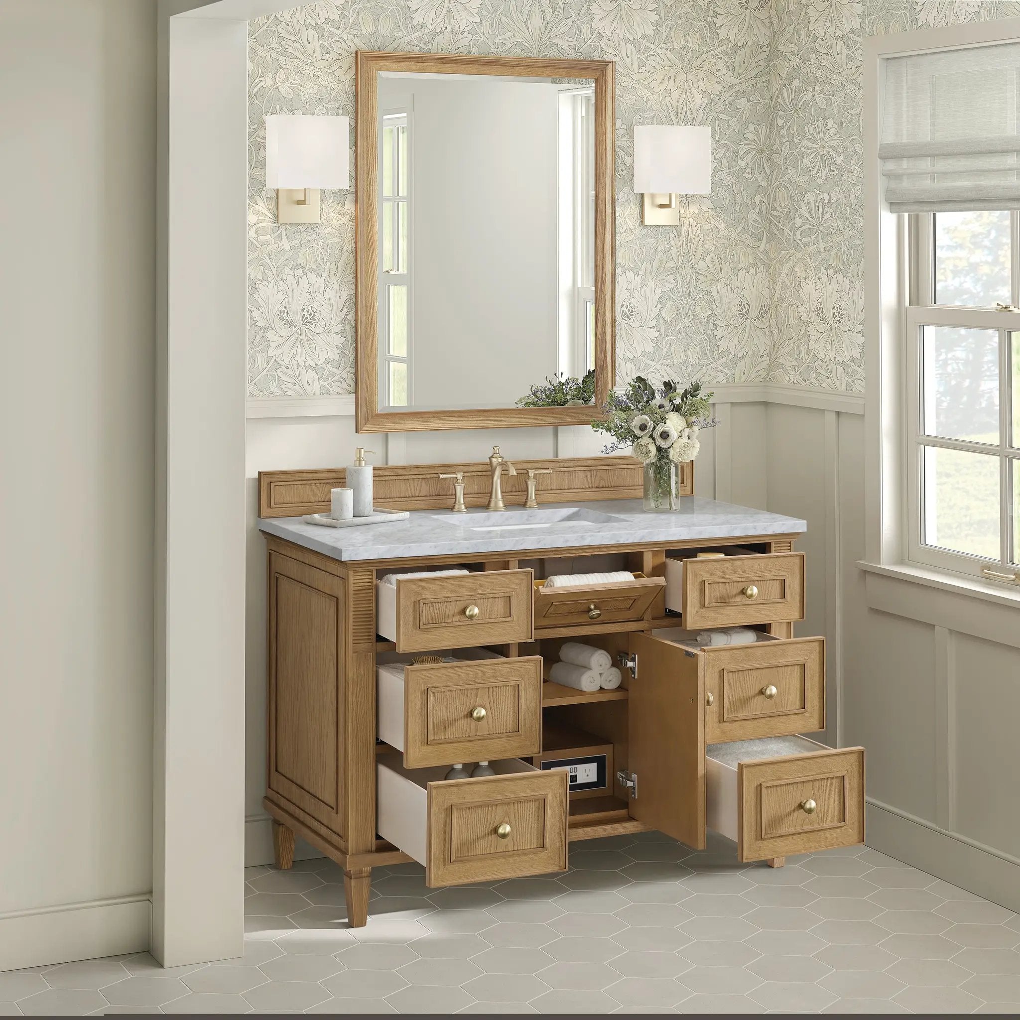light natural oak vanity