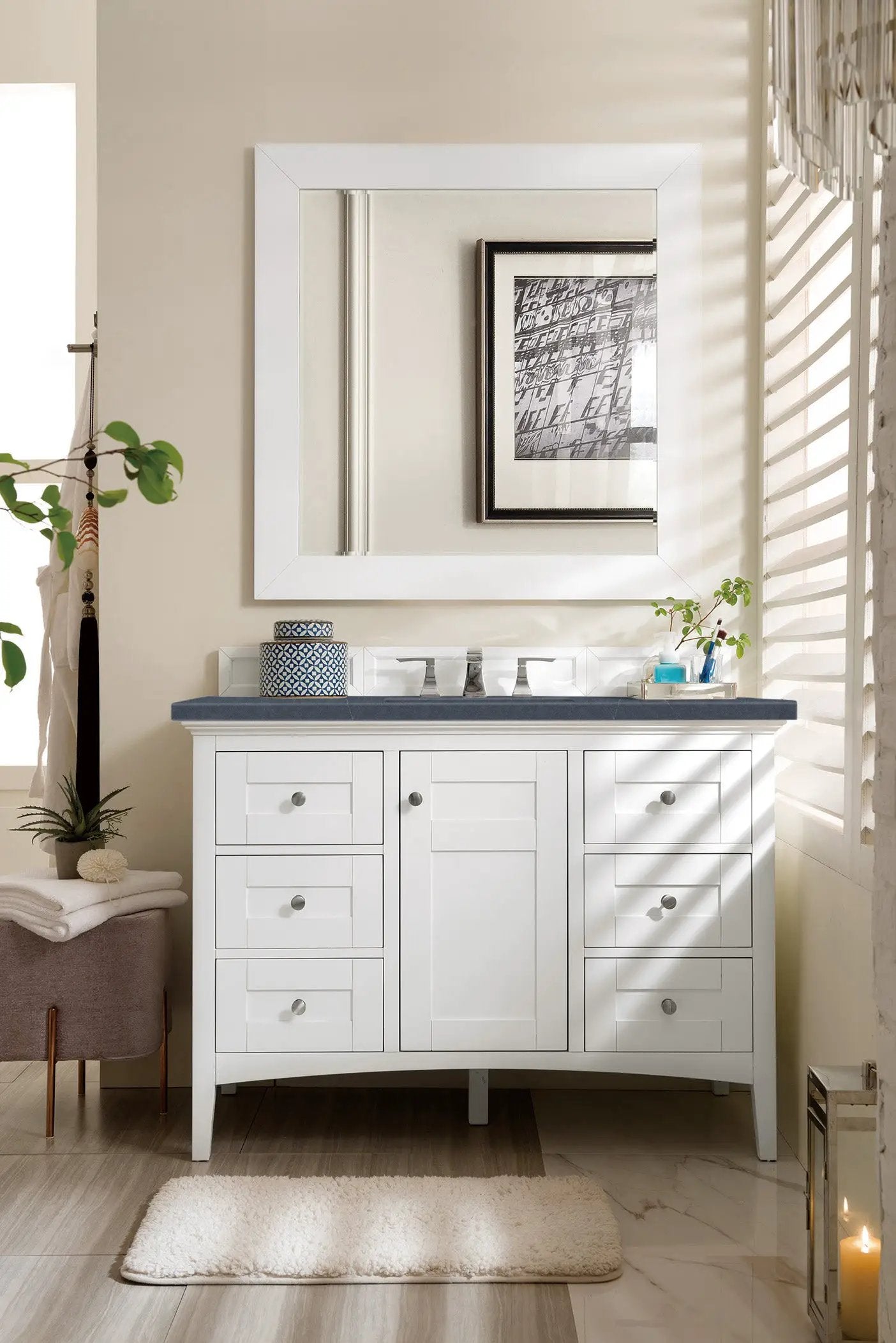 James Martin Palisades 48" Single Vanity Set - Bright White by James Martin Vanities