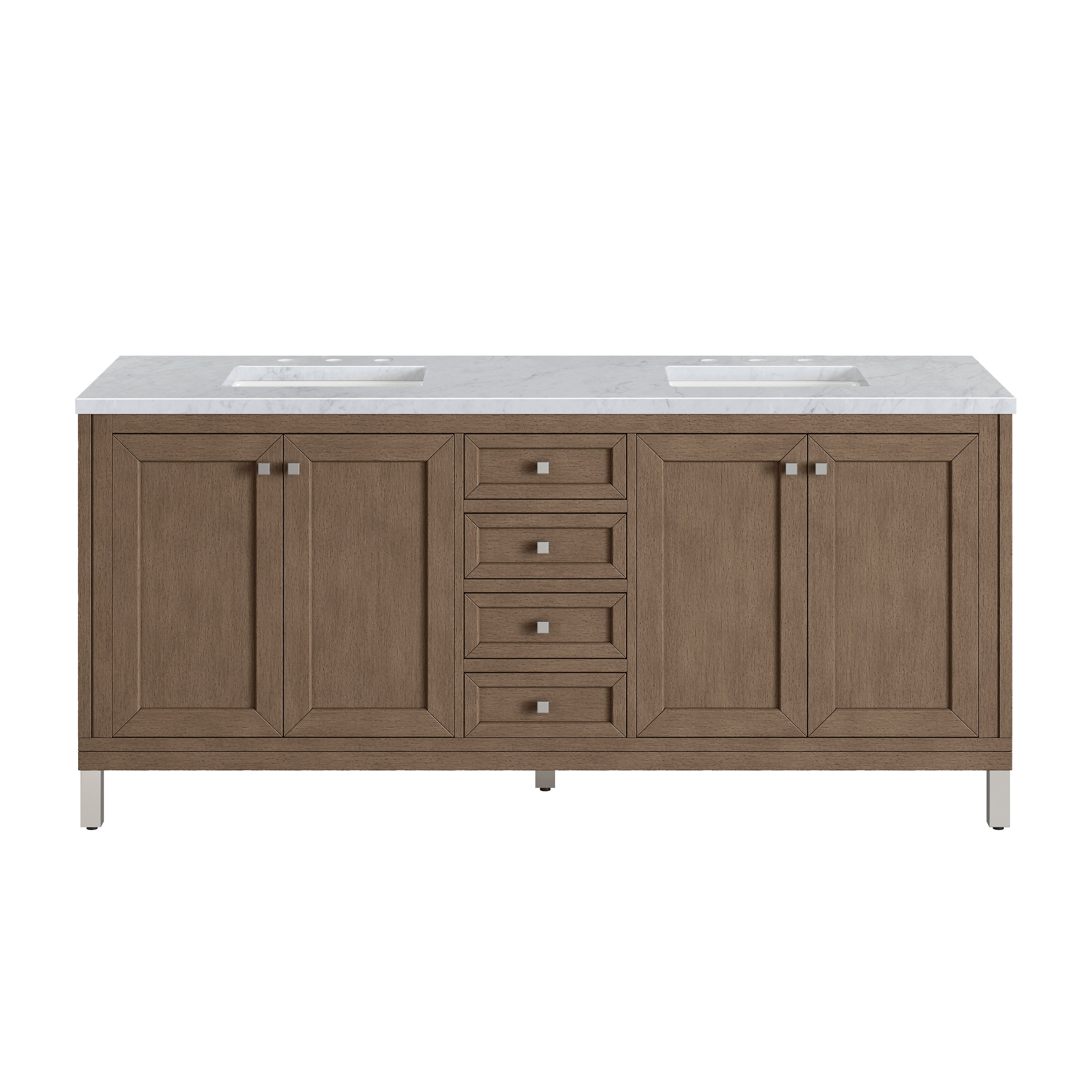 James Martin Vanities Chicago 72" Double Vanity - Whitewashed Walnut