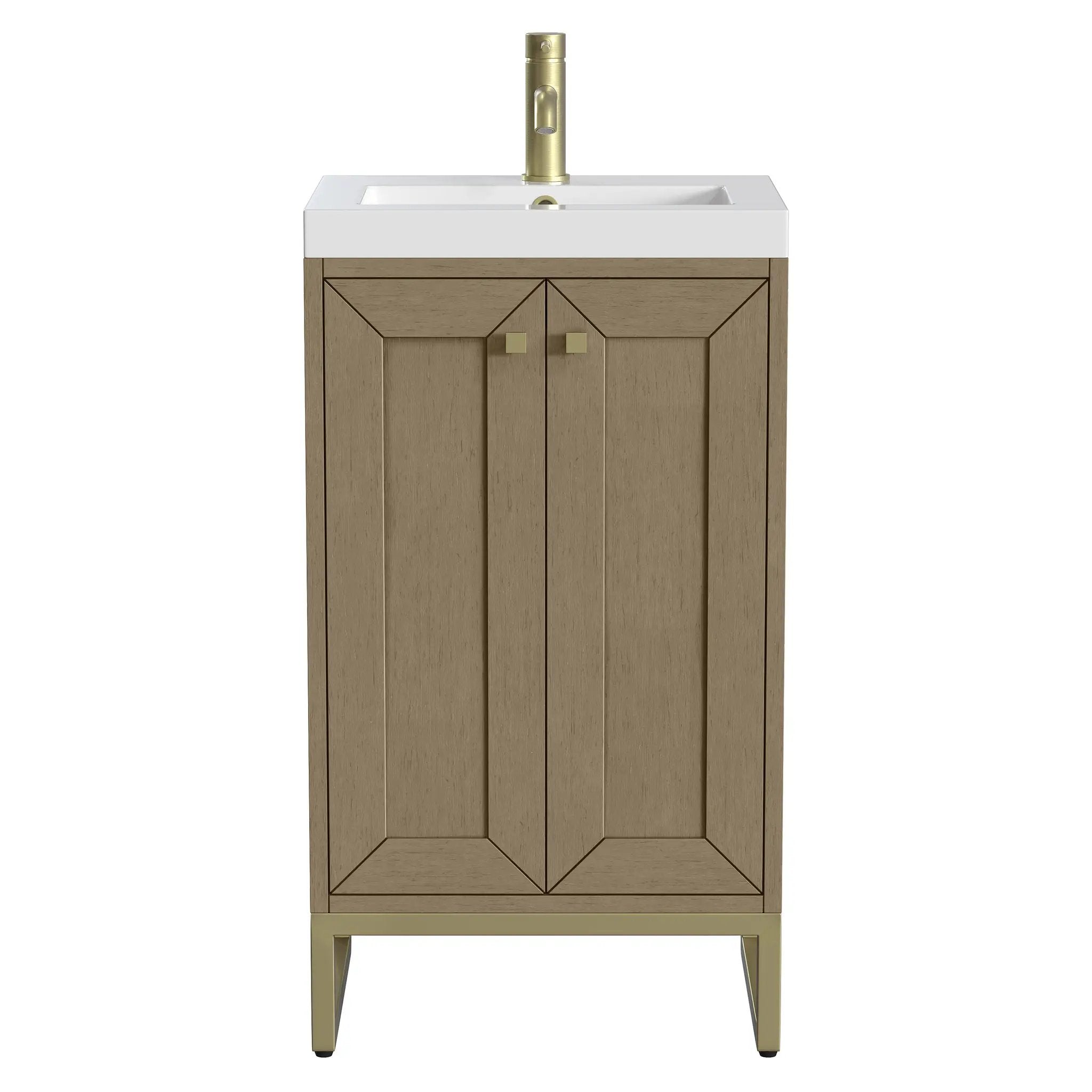 James Martin Chianti 20" Single Vanity - Walnut Whisper with White Glossy Composite Stone Top by James Martin Vanities