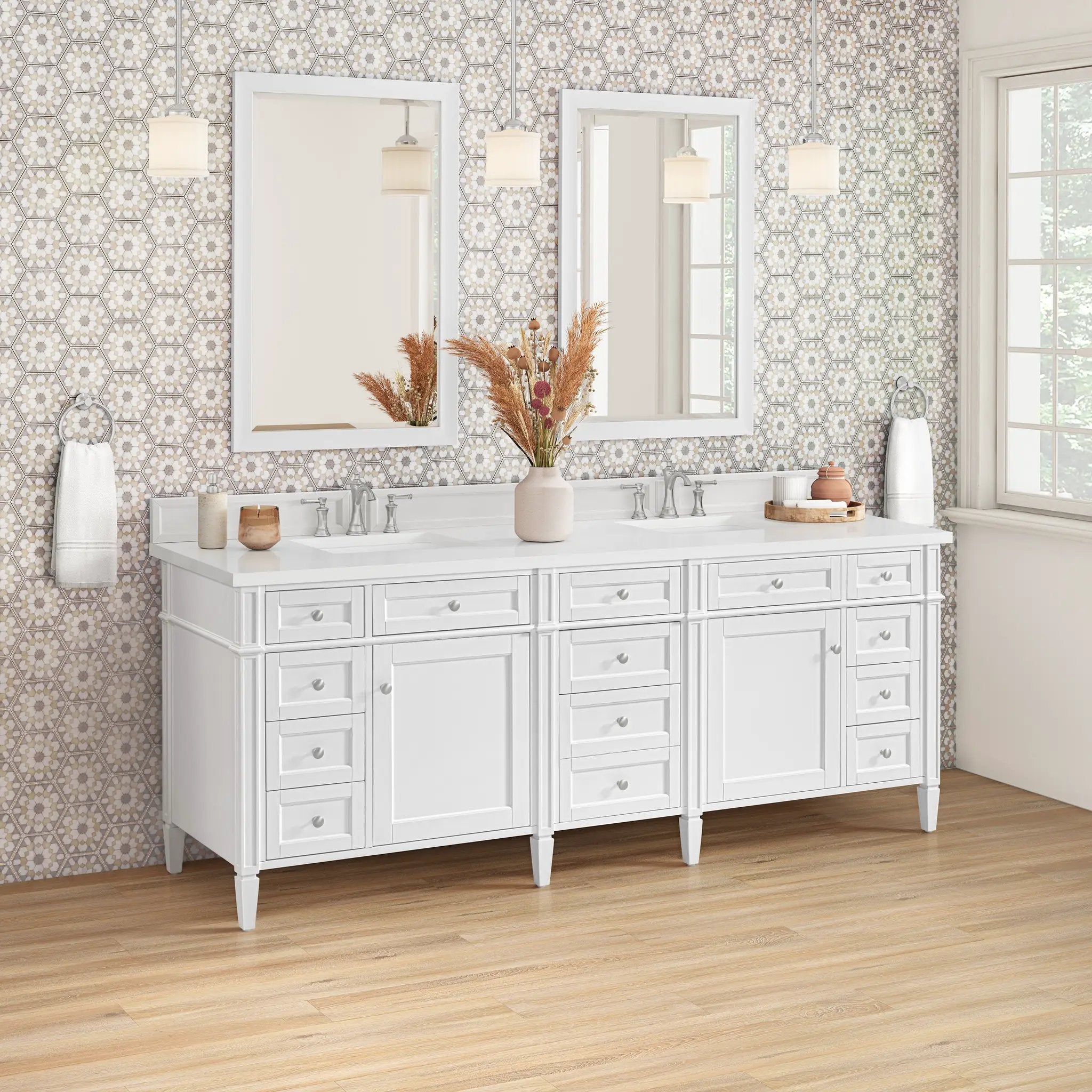 bright white vanity