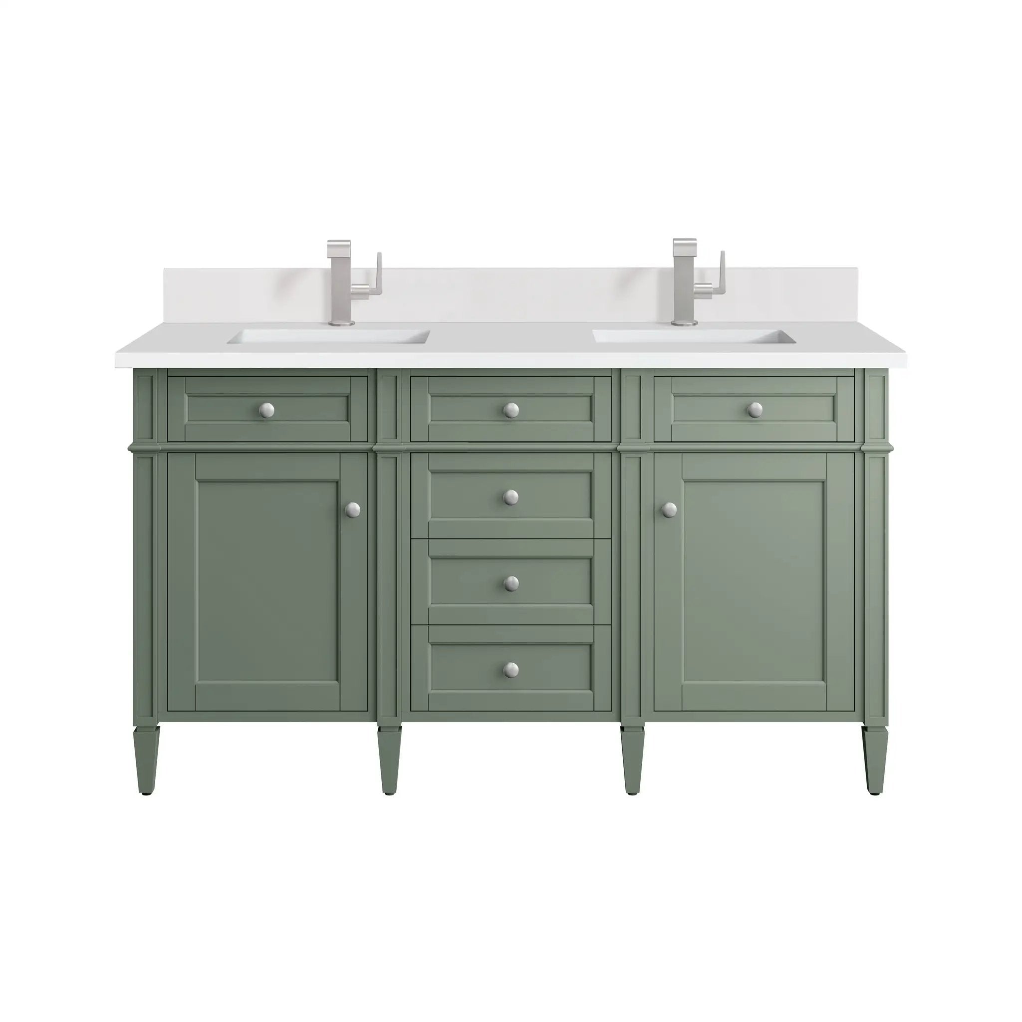 James Martin Brittany 60" Double Vanity Set - Smokey Celadon by James Martin Vanities