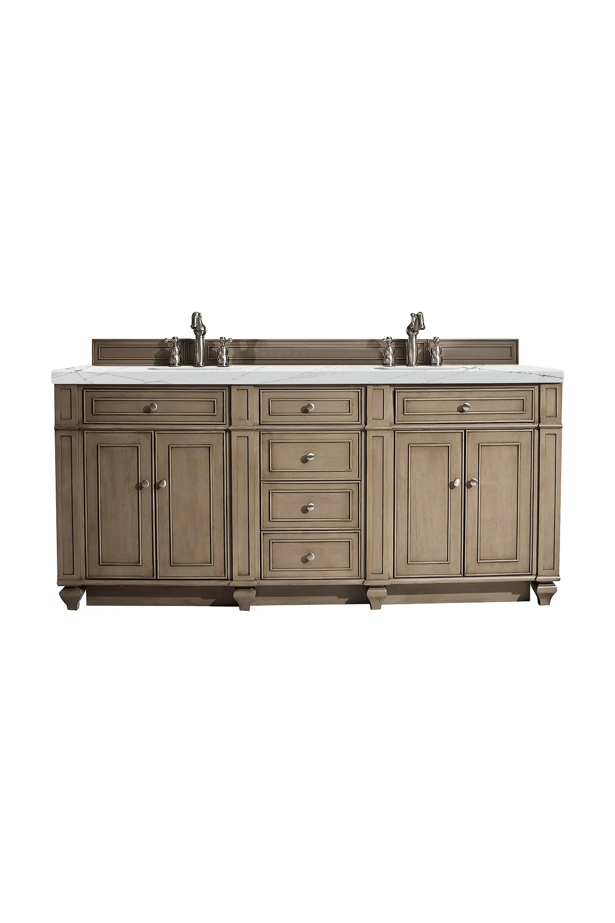 James Martin Bristol 72" Double Vanity Set - Whitewashed Walnut by James Martin Vanities