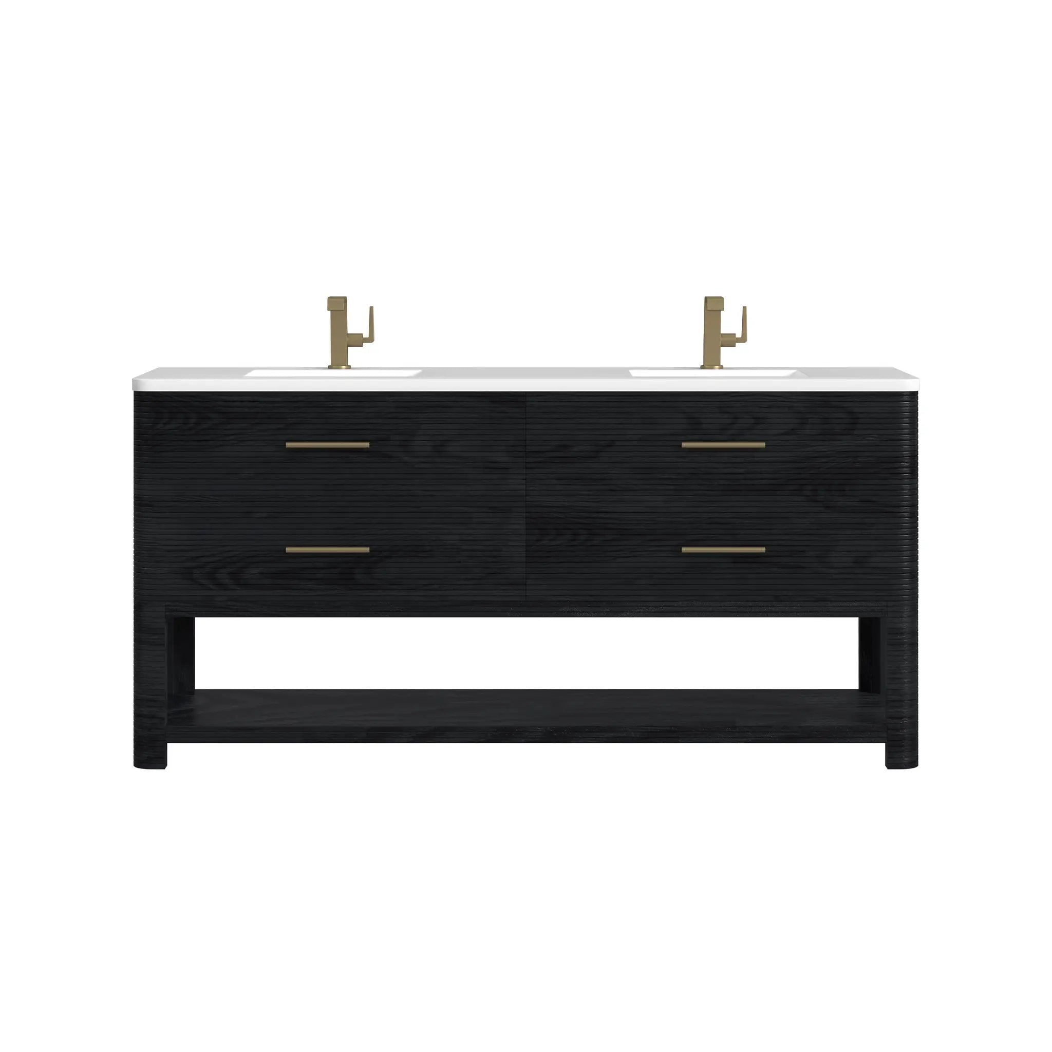 James Martin Lucian 72" Double Vanity Set - Carbon Oak by James Martin Vanities