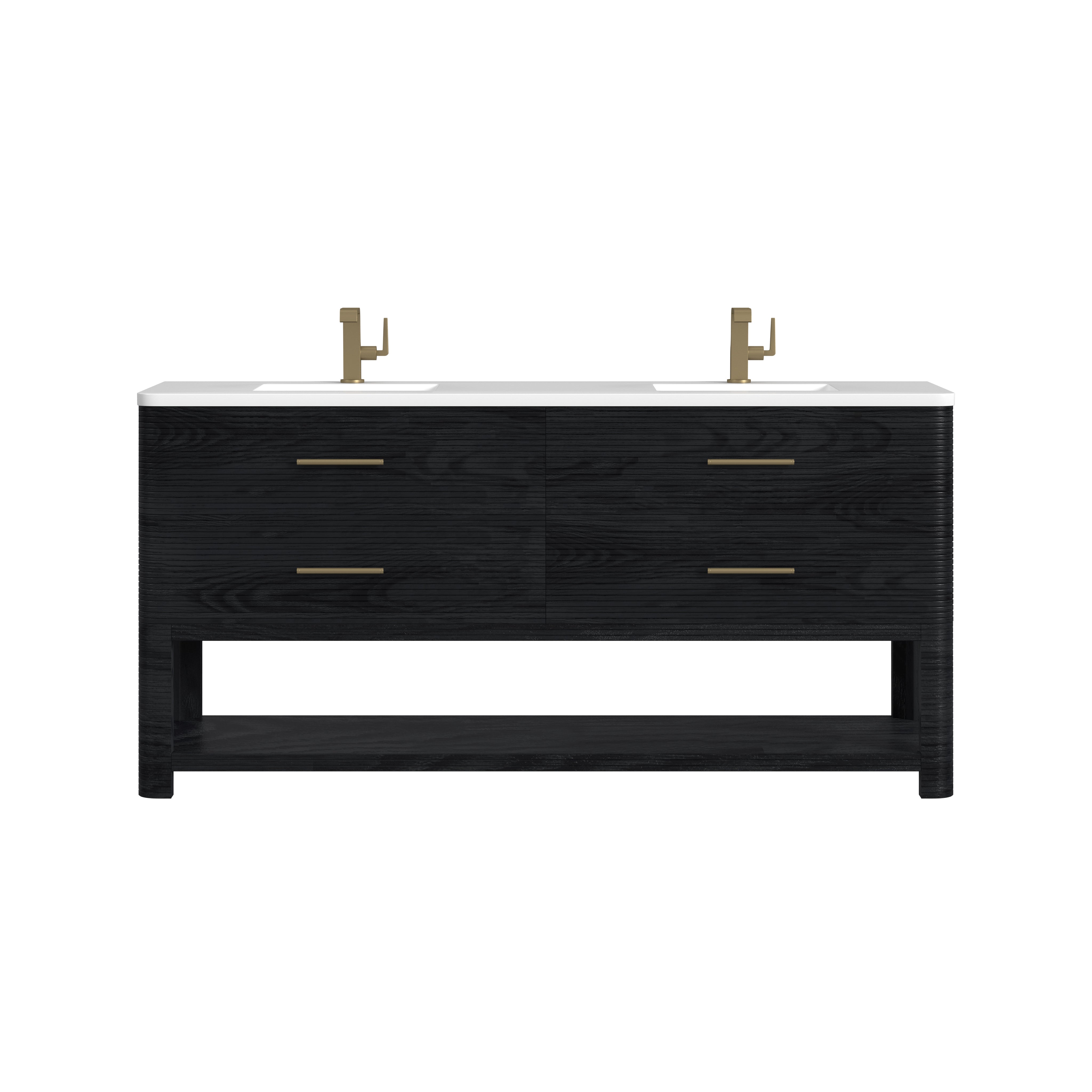 James Martin Vanities Lucian 72" Double Vanity - Carbon Oak