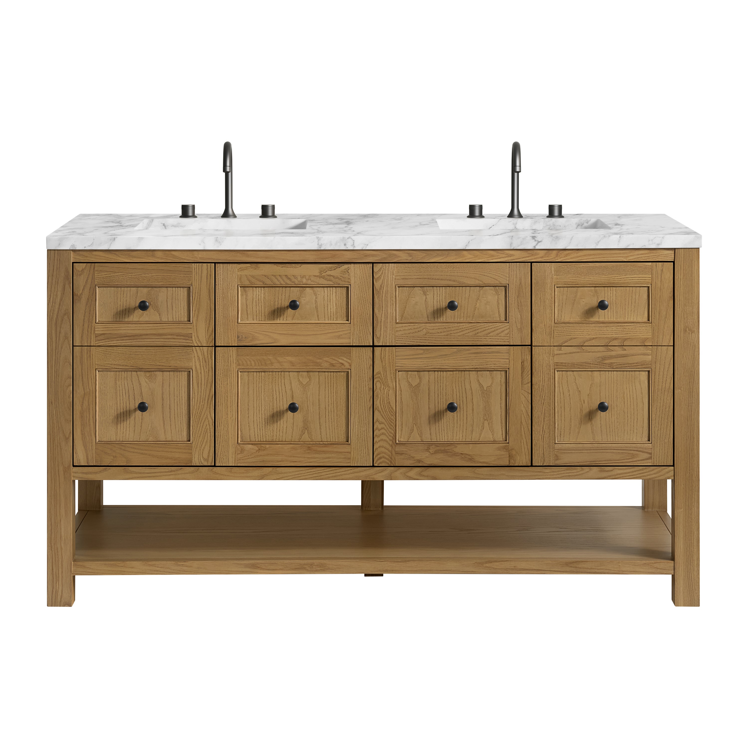 James Martin Vanities Breckenridge 60" Double Vanity - Light Natural Oak