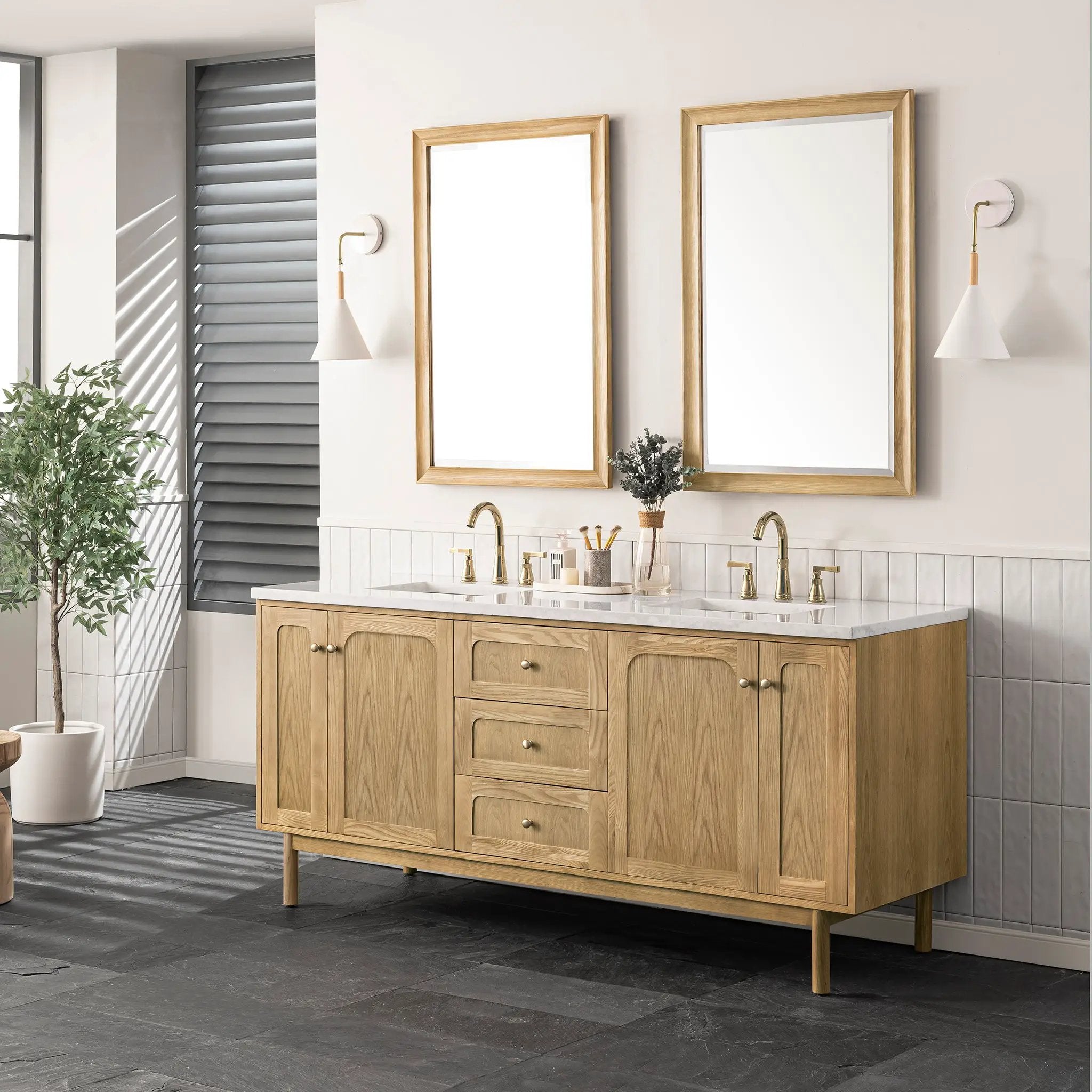 light natural oak vanity