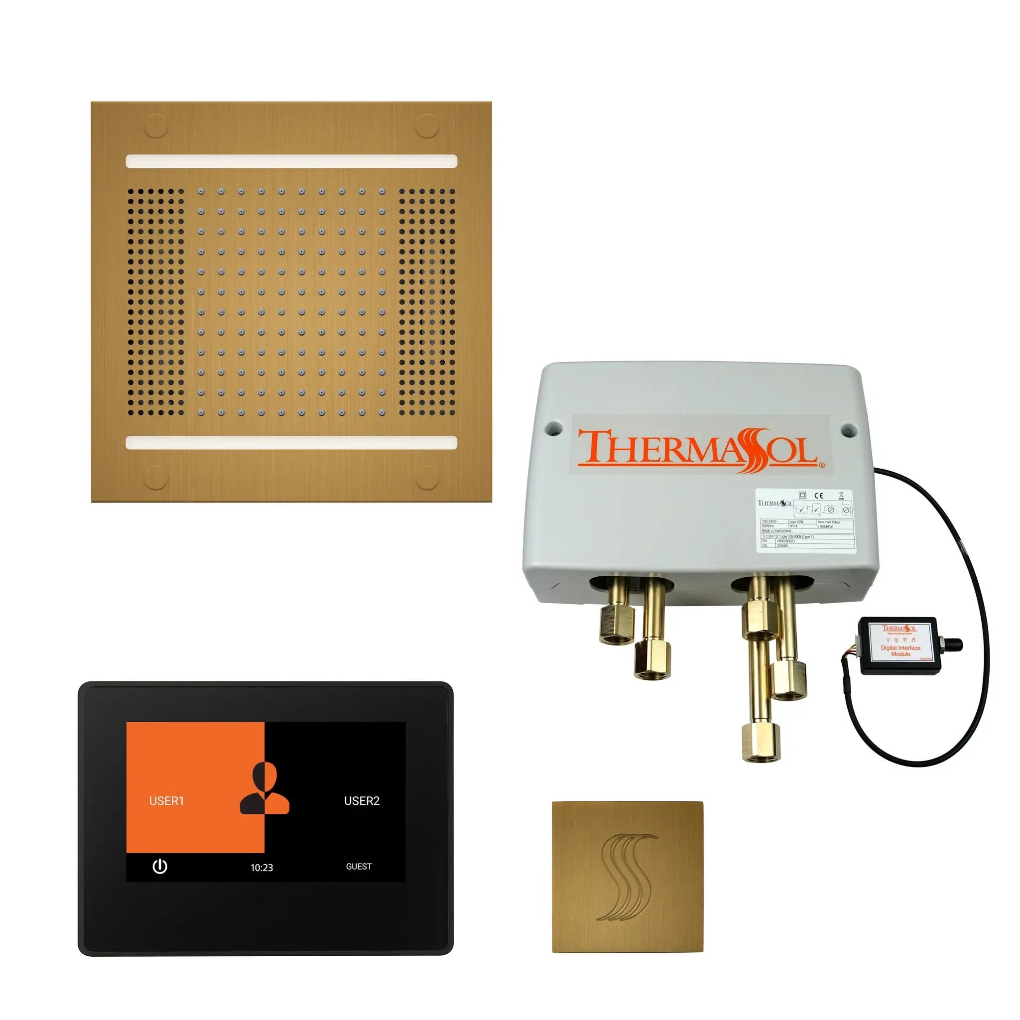 Thermasol The Total Wellness Hydrovive14 Package with 7" ThermaTouch and Square by Thermasol