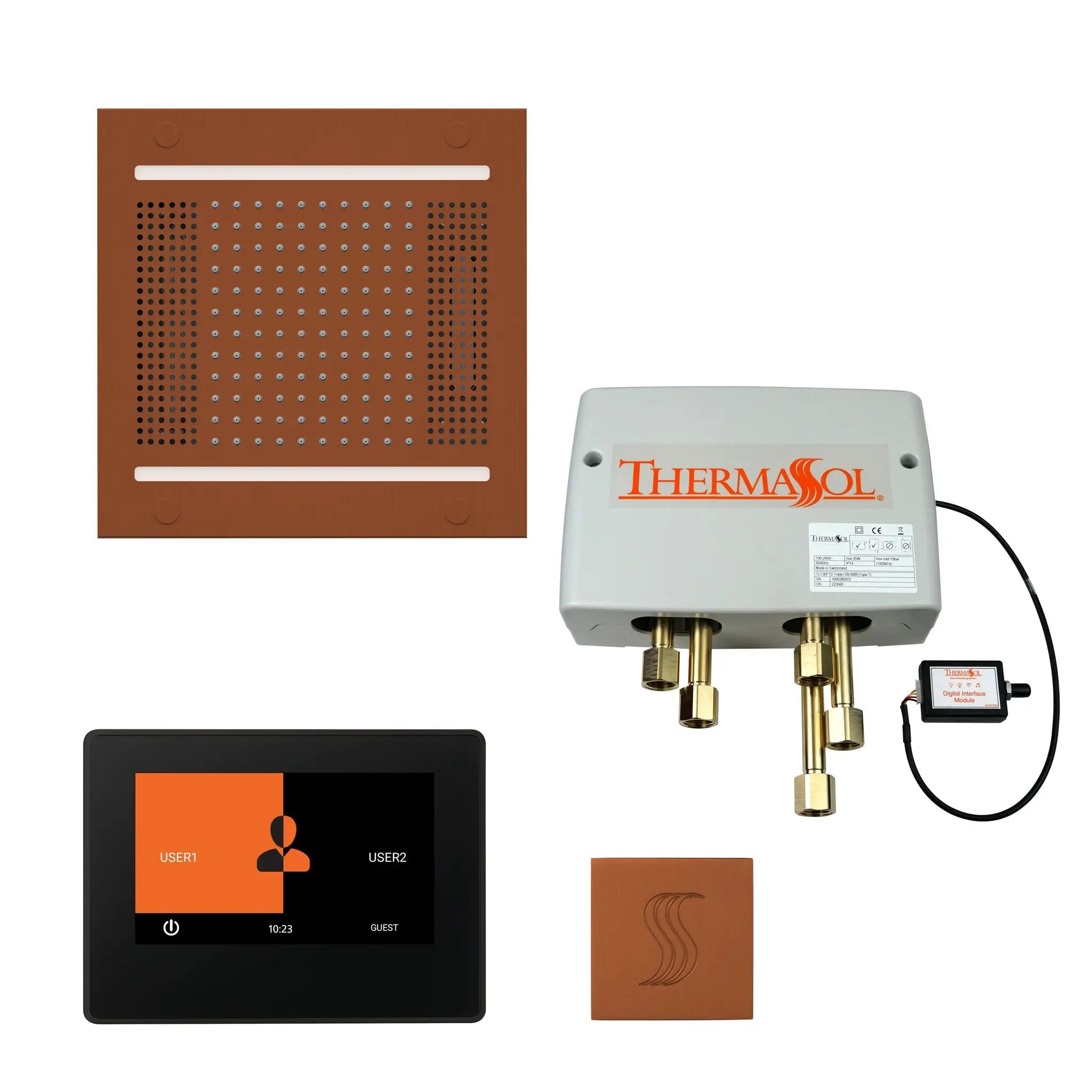 Thermasol The Total Wellness Hydrovive14 Package with 7" ThermaTouch and Square by Thermasol