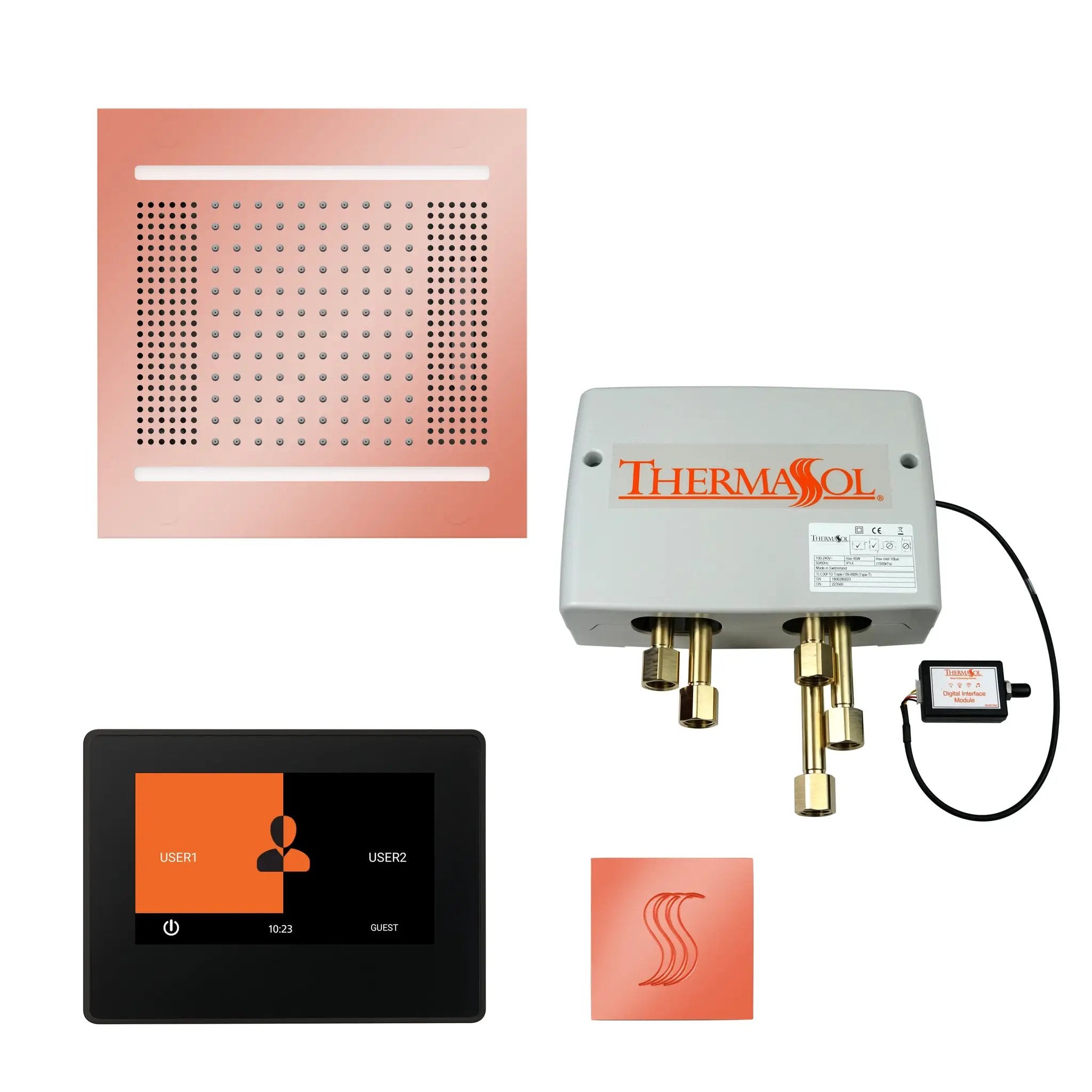 Thermasol The Total Wellness Hydrovive14 Package with 7" ThermaTouch and Square by Thermasol