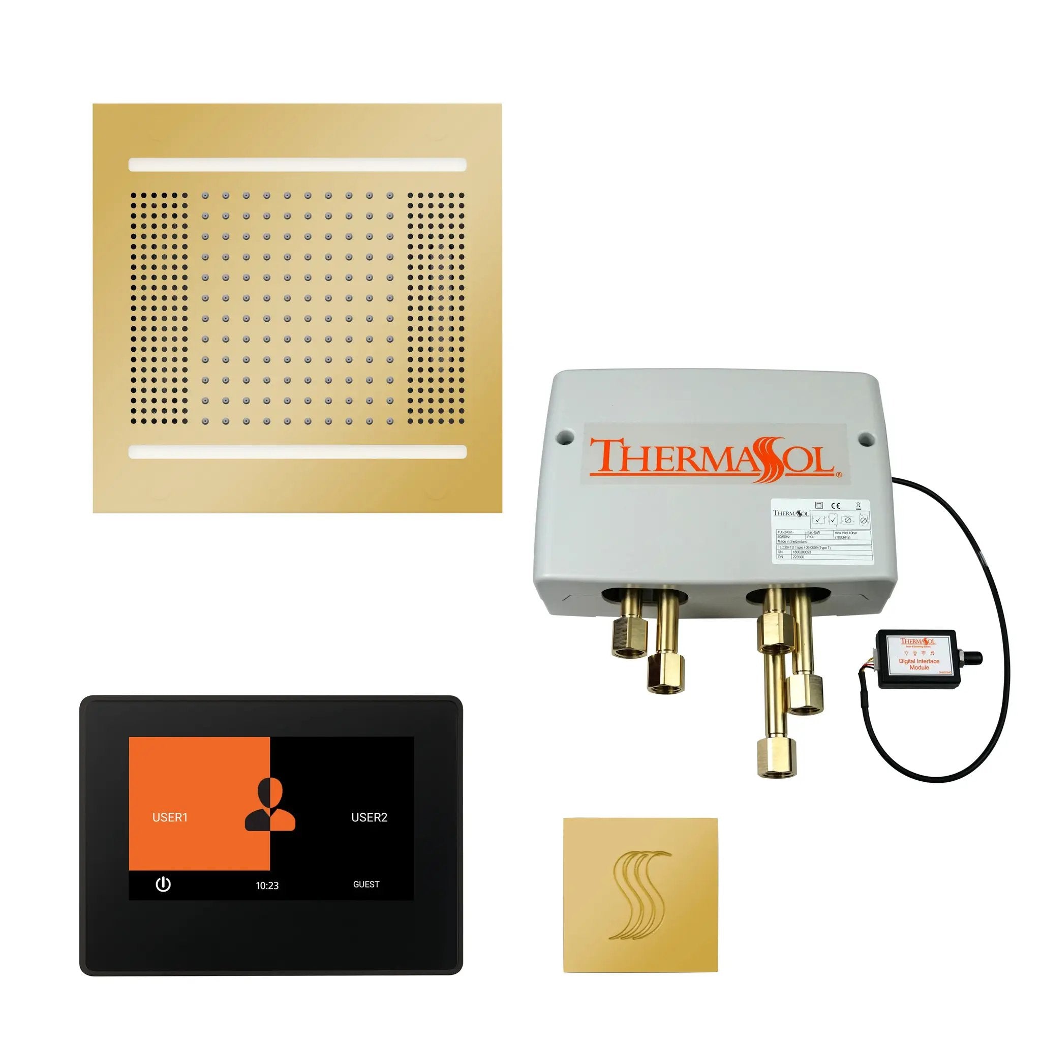 Thermasol The Total Wellness Hydrovive14 Package with 7" ThermaTouch and Square by Thermasol