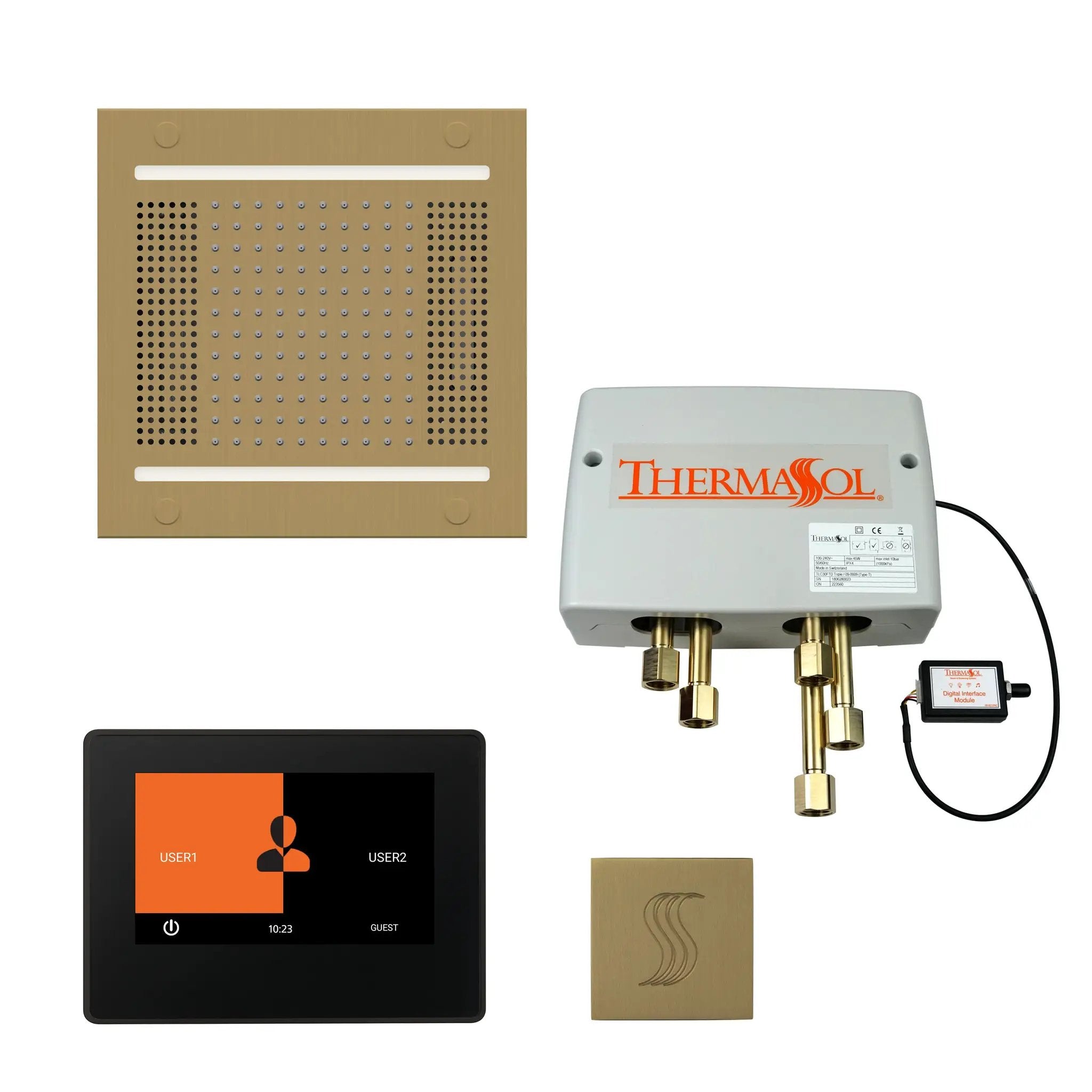 Thermasol The Total Wellness Hydrovive14 Package with 7" ThermaTouch and Square by Thermasol