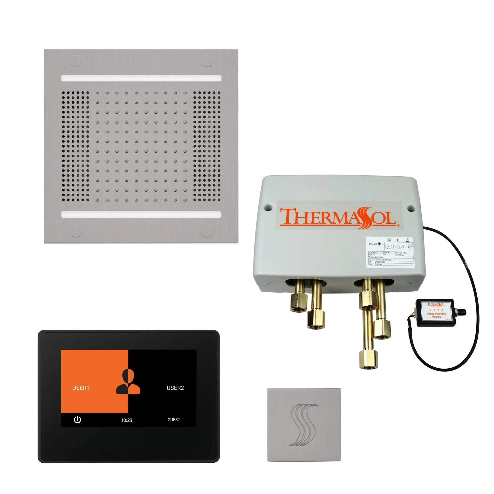 Thermasol The Total Wellness Hydrovive14 Package with 7" ThermaTouch and Square by Thermasol
