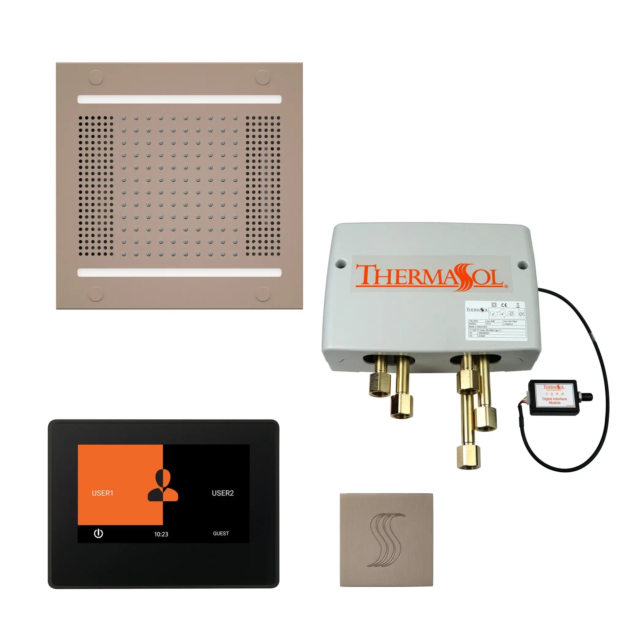 Thermasol The Total Wellness Hydrovive14 Package with 7" ThermaTouch and Square by Thermasol
