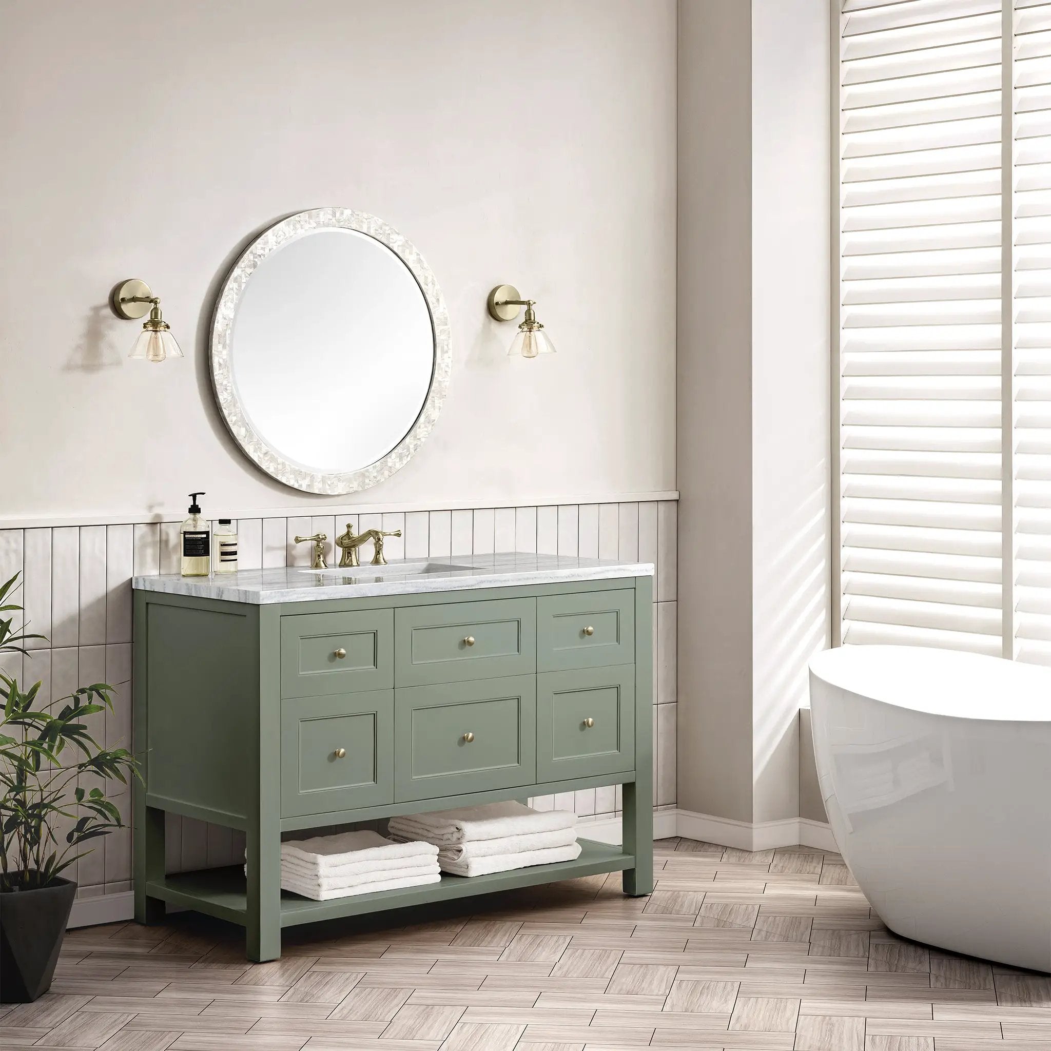 smokey celadon vanity