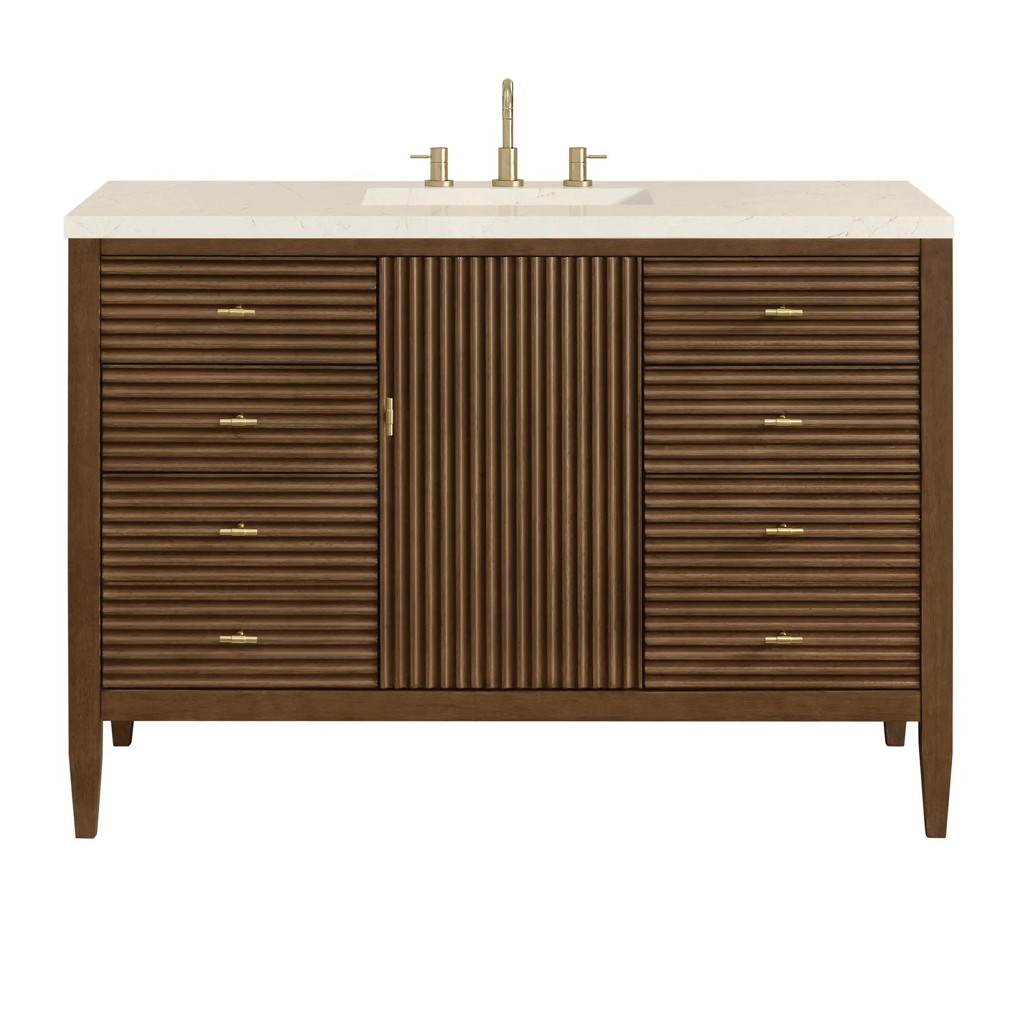 James Martin Myrrin 48" Single Vanity Set - Mid Century Walnut by James Martin Vanities
