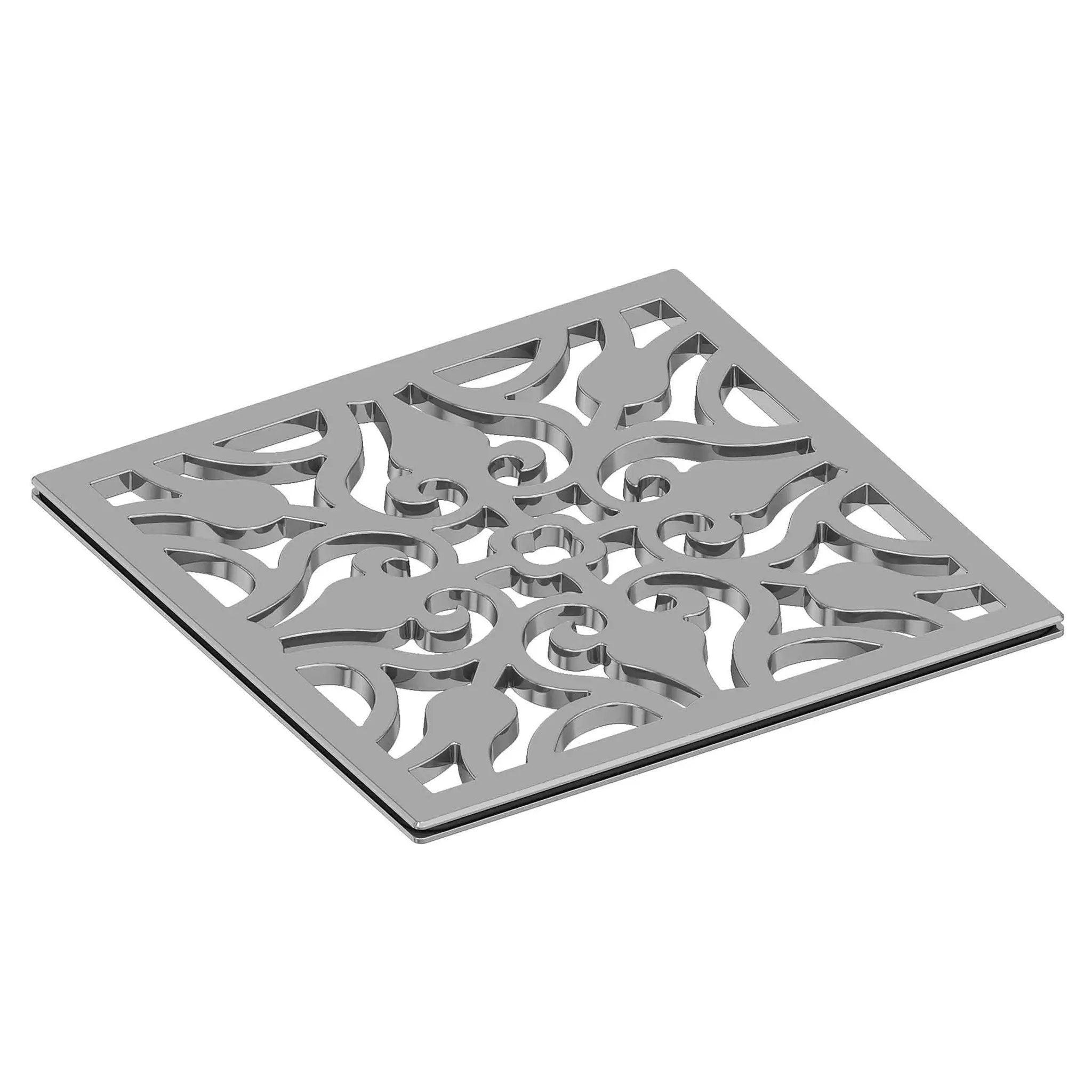 polished chrome shower drain