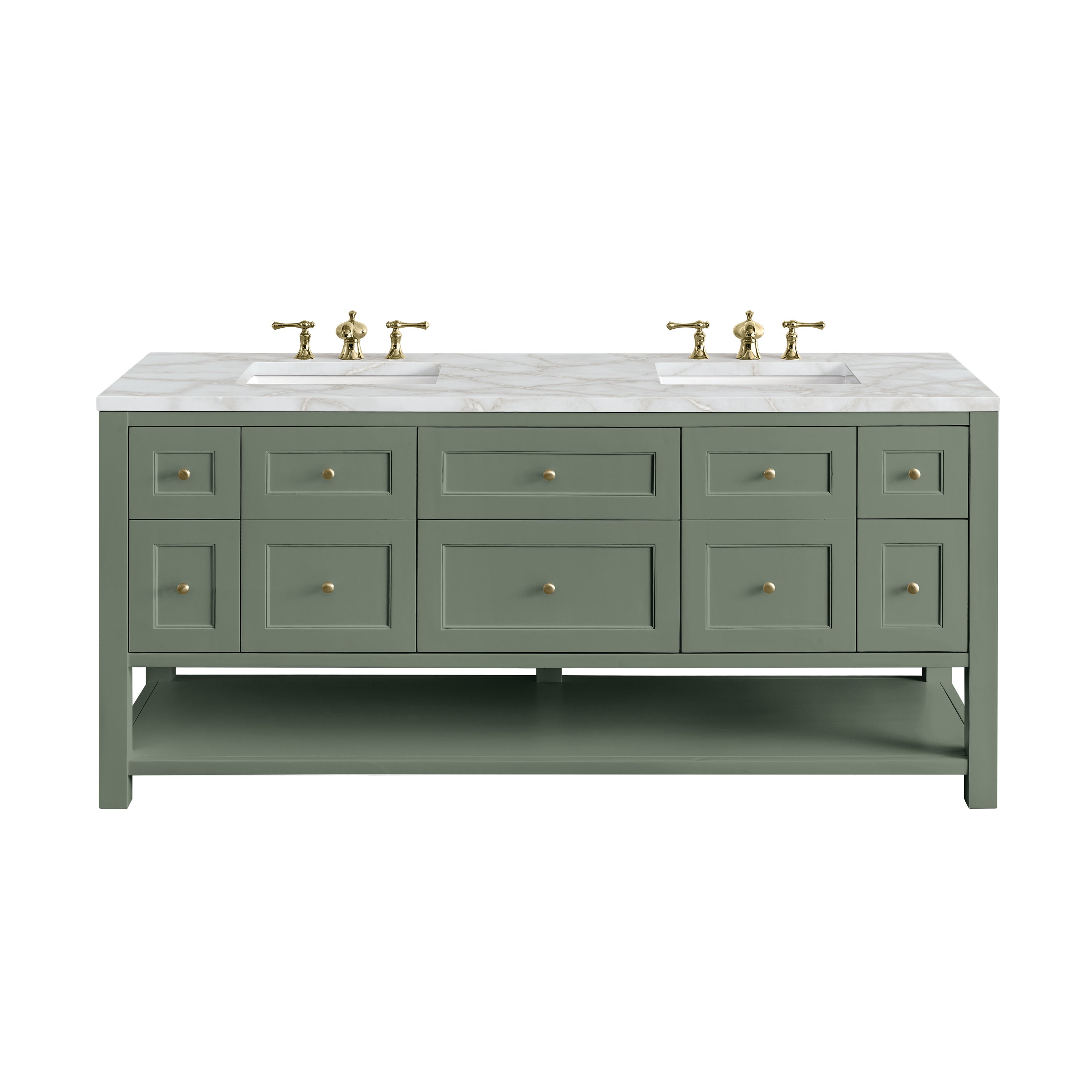 James Martin Vanities Breckenridge 72" Double Vanity - Smokey Celadon