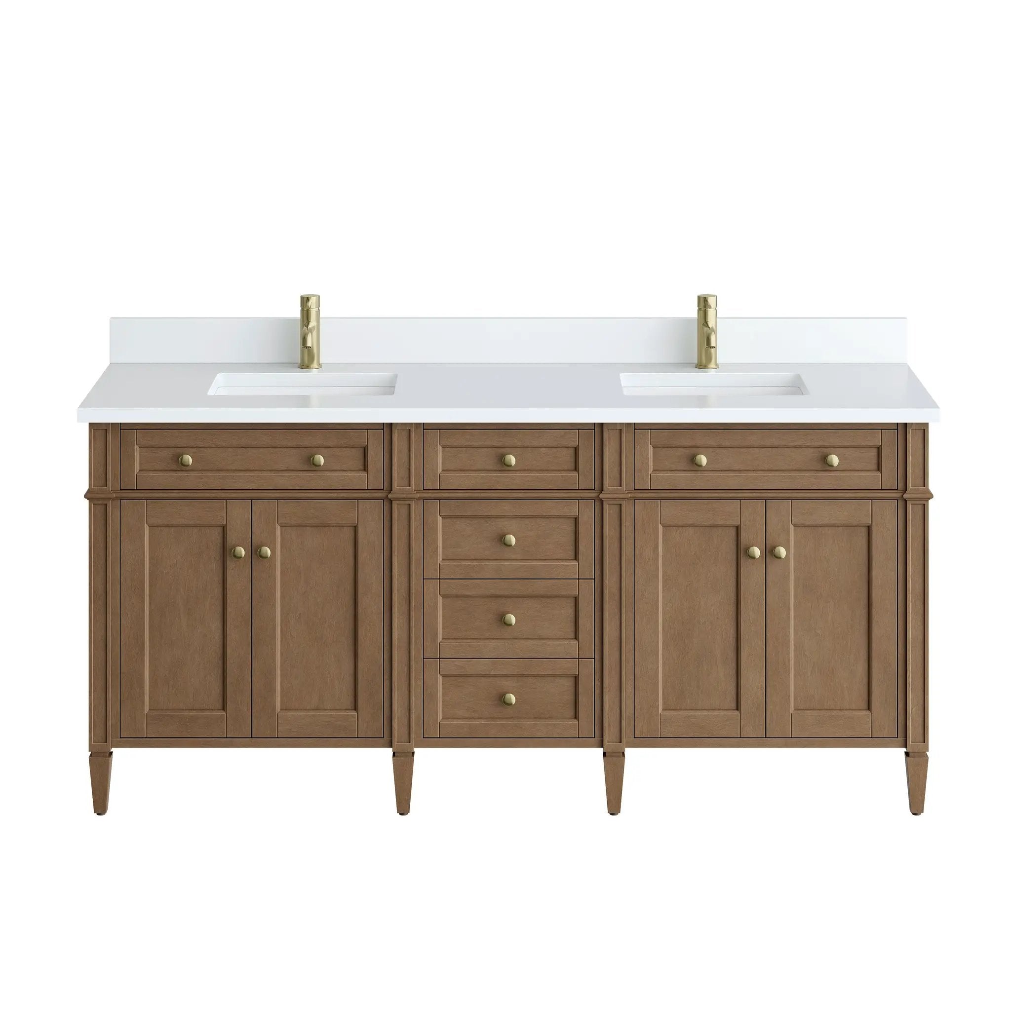 James Martin Brittany 72" Double Vanity Set - Pecan by James Martin Vanities