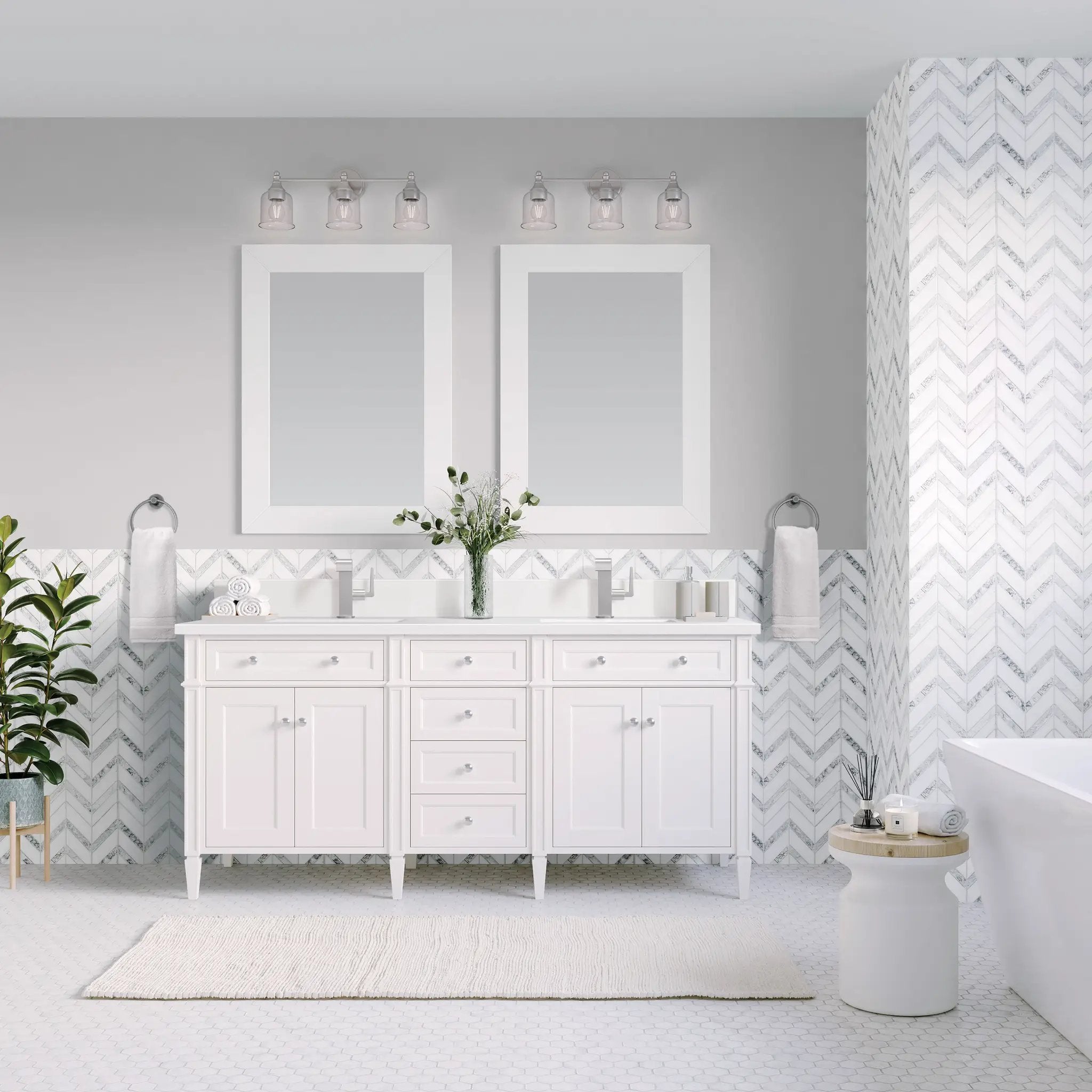 bright white vanity
