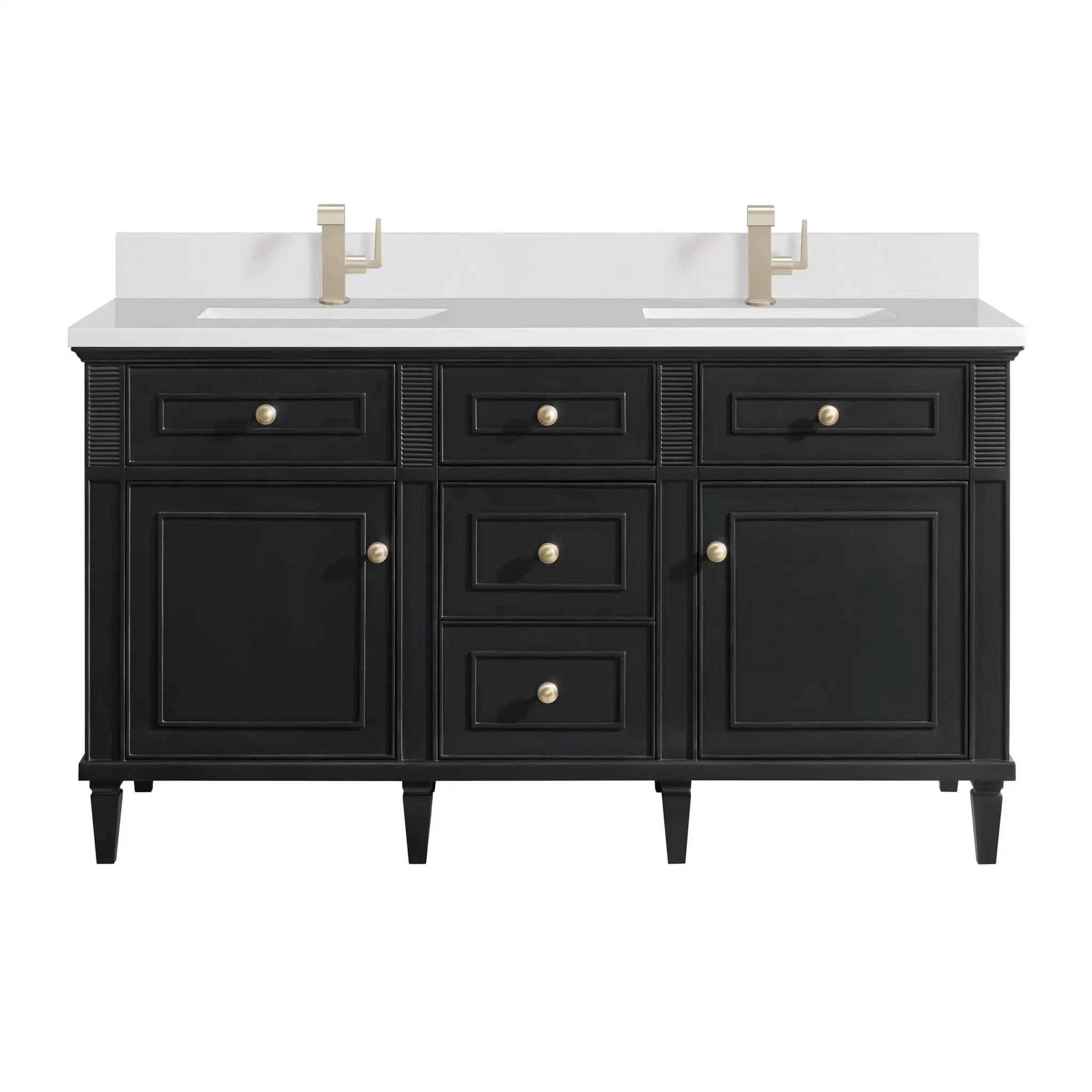 James Martin Lorelai 60" Double Vanity Set - Black Onyx by James Martin Vanities