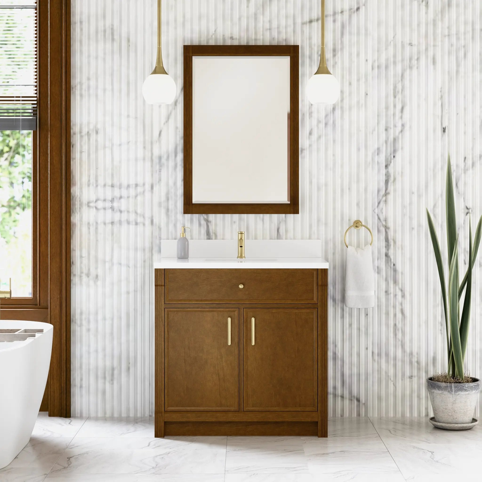 honey oak vanity