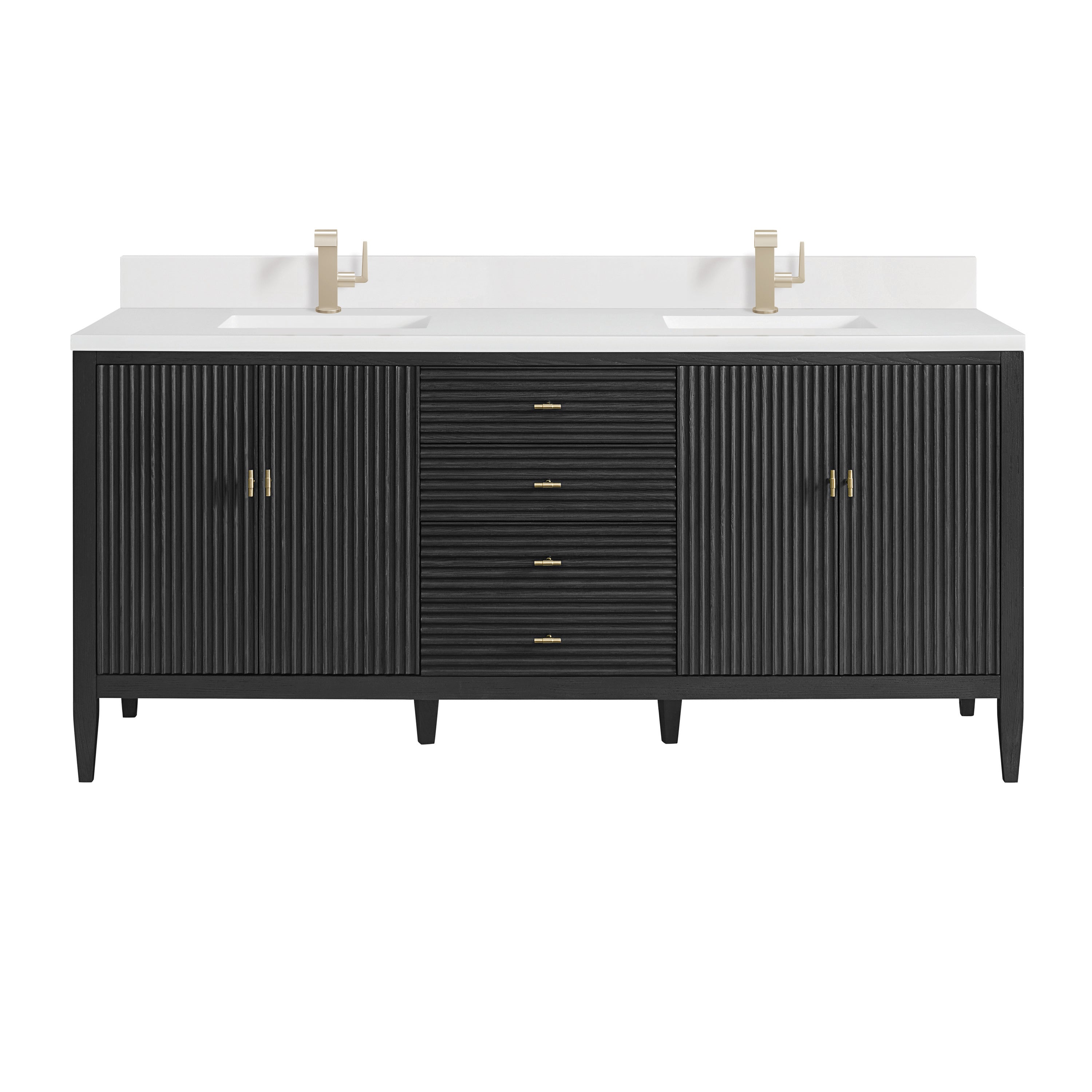 James Martin Vanities Myrrin 72" Double Vanity - Carbon Oak