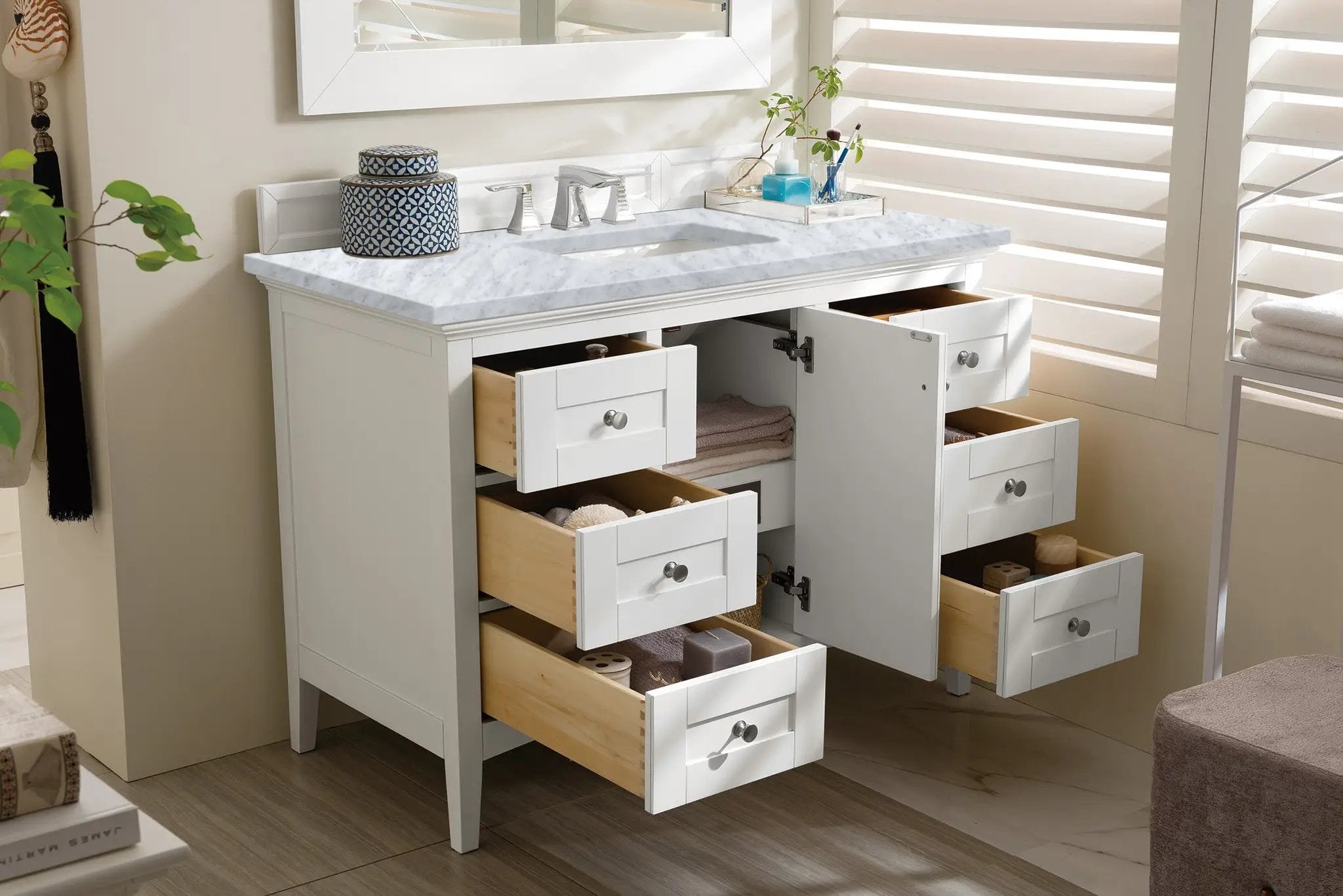 bright white vanity
