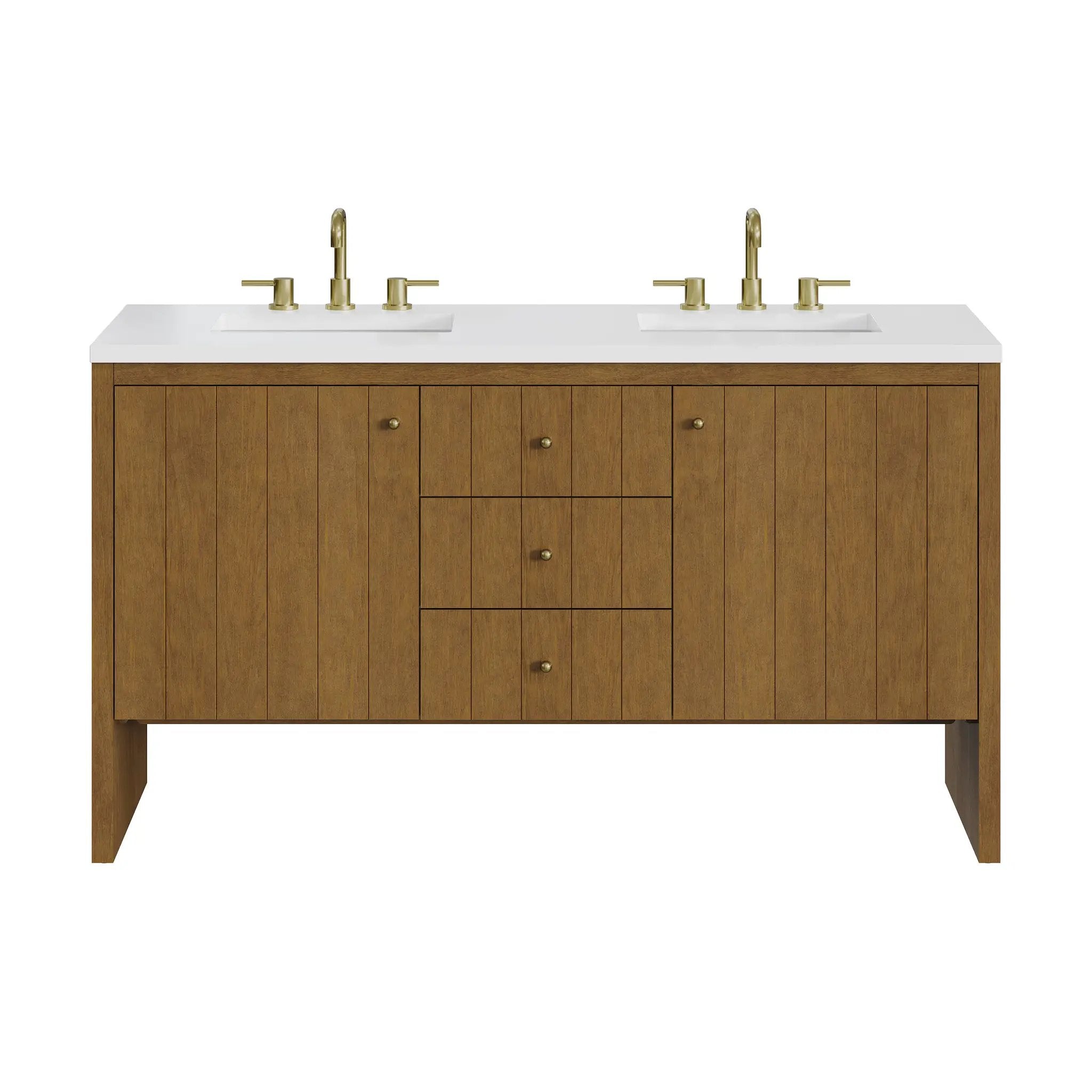 James Martin Hudson 60" Double Vanity Set - Honey Oak by James Martin Vanities