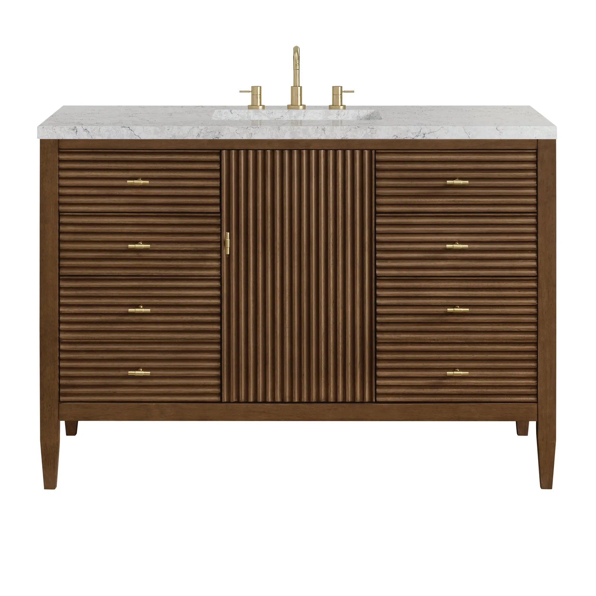 James Martin Myrrin 48" Single Vanity Set - Mid Century Walnut by James Martin Vanities
