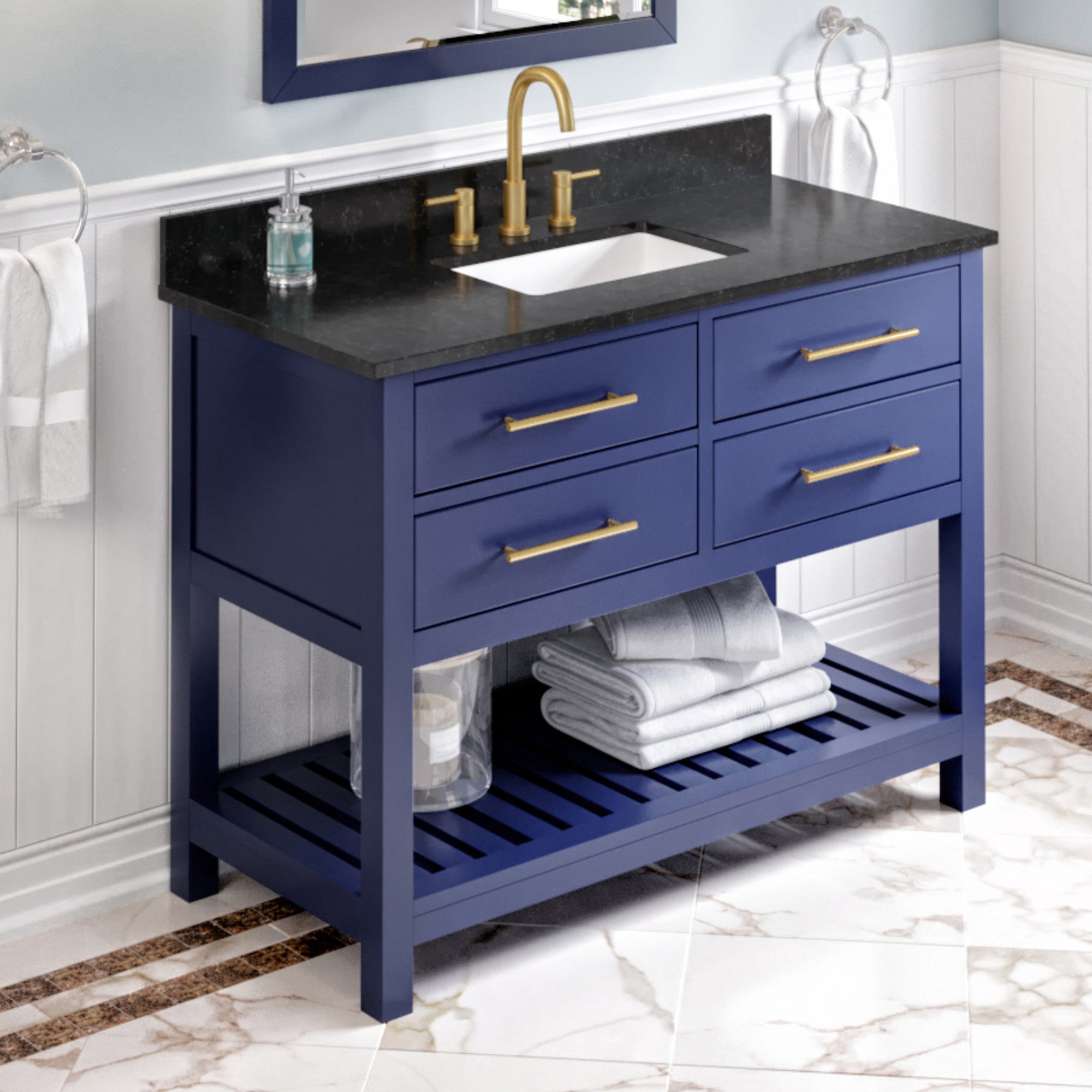 Jeffrey Alexander 48" Wavecrest Vanity Set