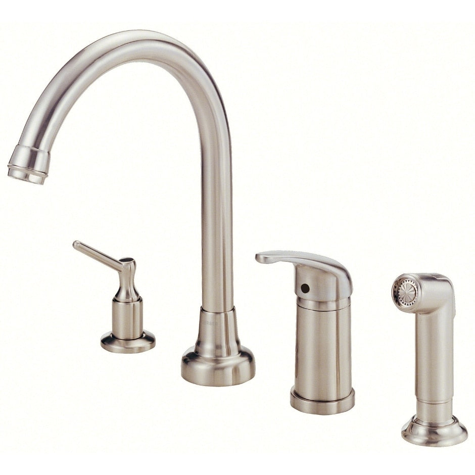 Danze by Gerber Melrose 1H High-Rise Kitchen Faucet w/ Soap Dispenser and Spray 1.75gpm