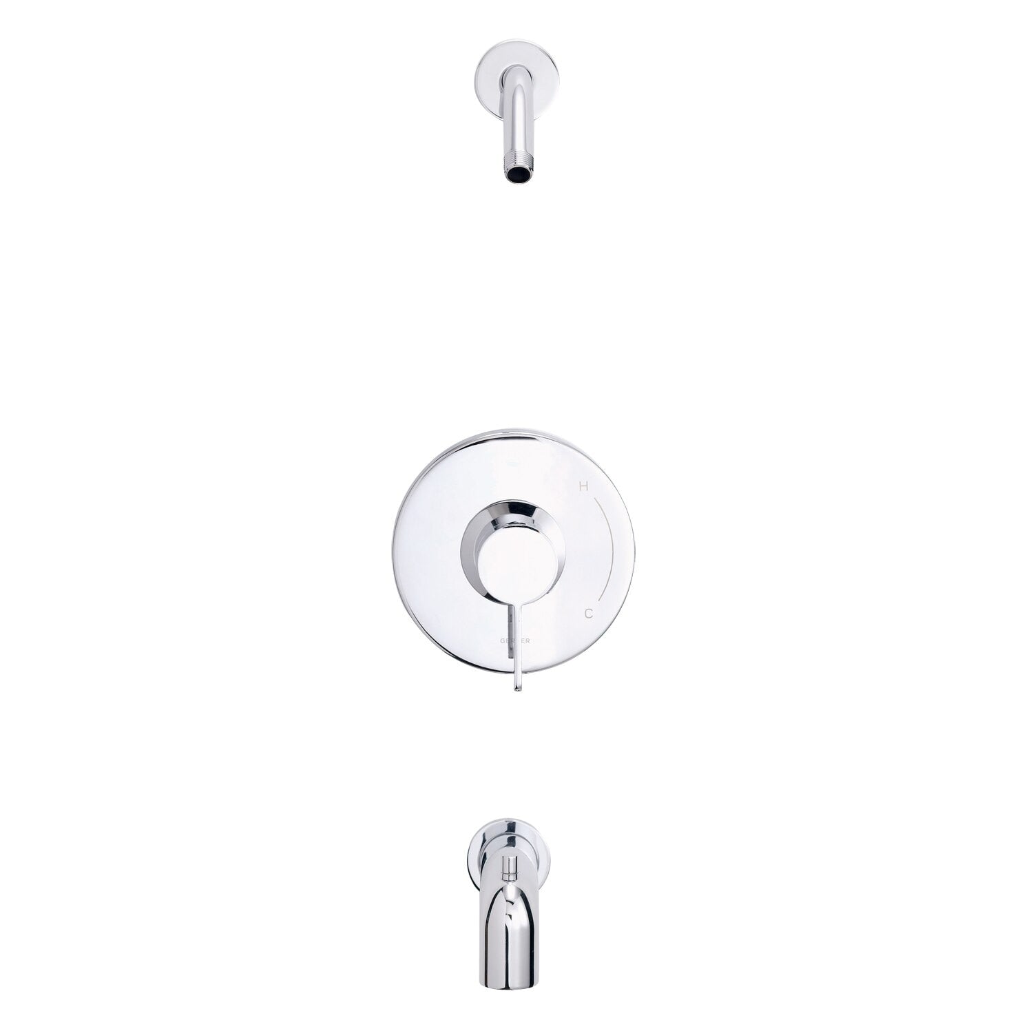 Danze by Gerber Amalfi 1H Tub and Shower Trim Kit and Treysta Cartridge w/ Diverter on Spout Less Showerhead