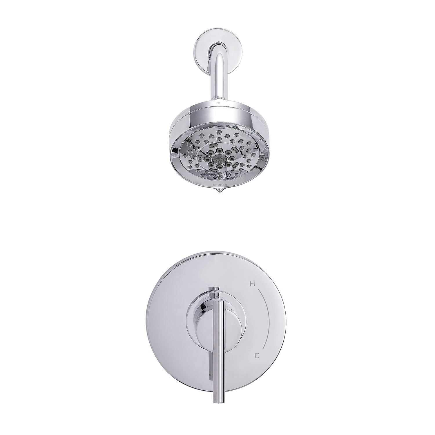 Danze by Gerber Parma 1H Shower Only Trim Kit and Treysta Cartridge w/ 5 Function Showerhead 1.75gpm