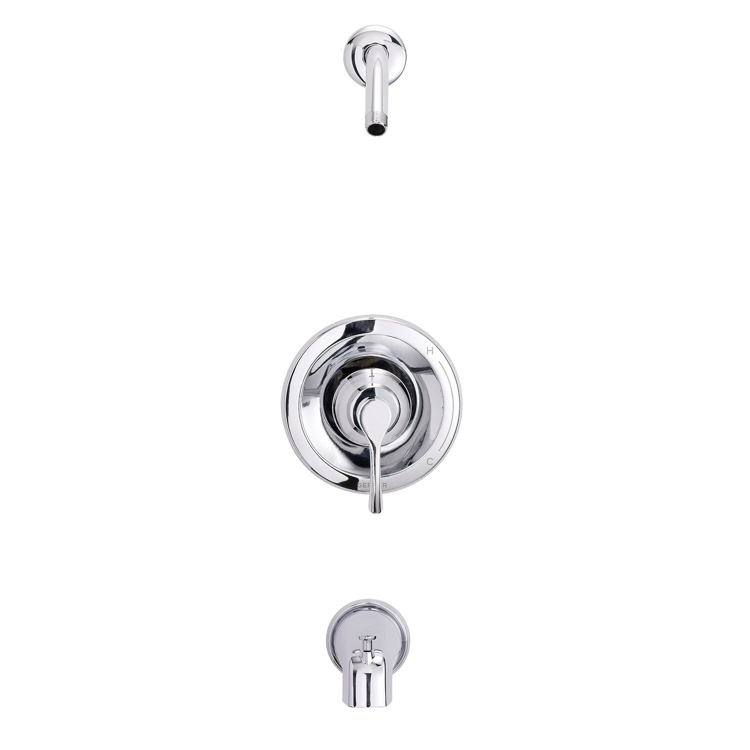 Danze by Gerber Antioch 1H Tub and Shower Trim Kit and Treysta Cartridge w/ Diverter on Spout Less Showerhead