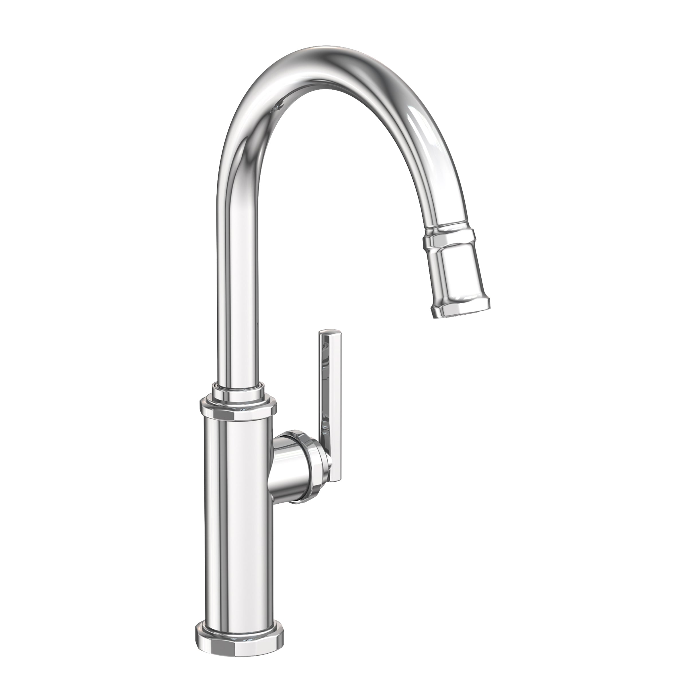 polished chrome kitchen faucet