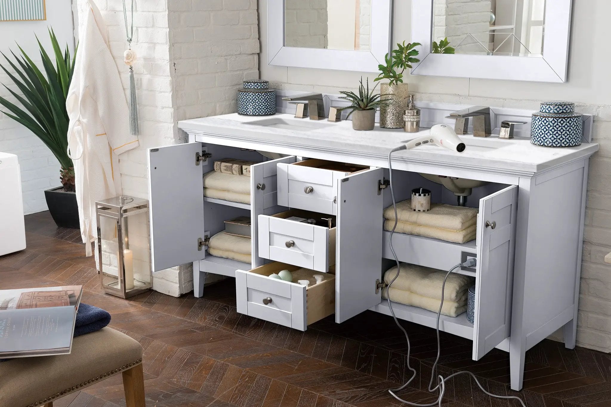 bright white vanity
