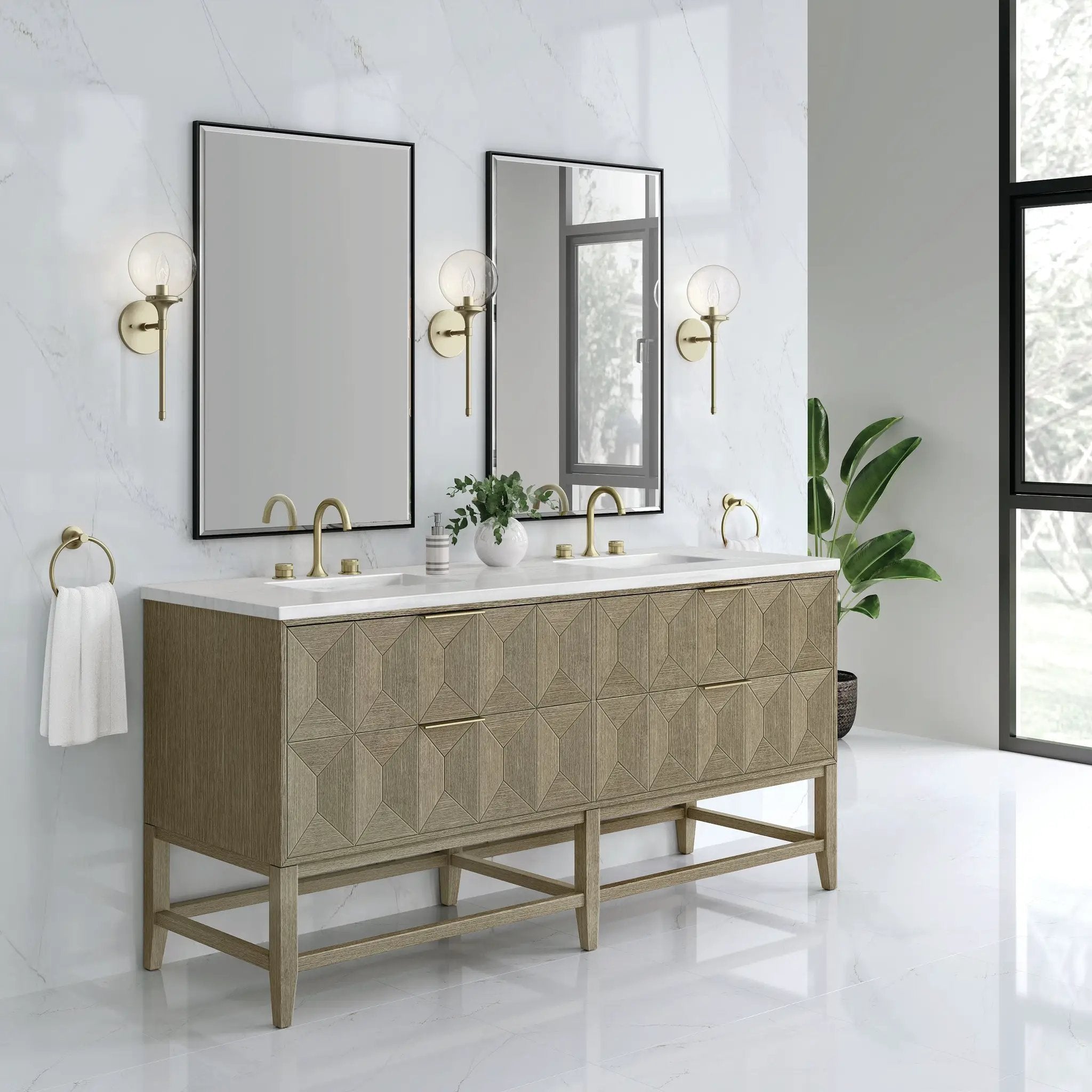 pebble oak vanity