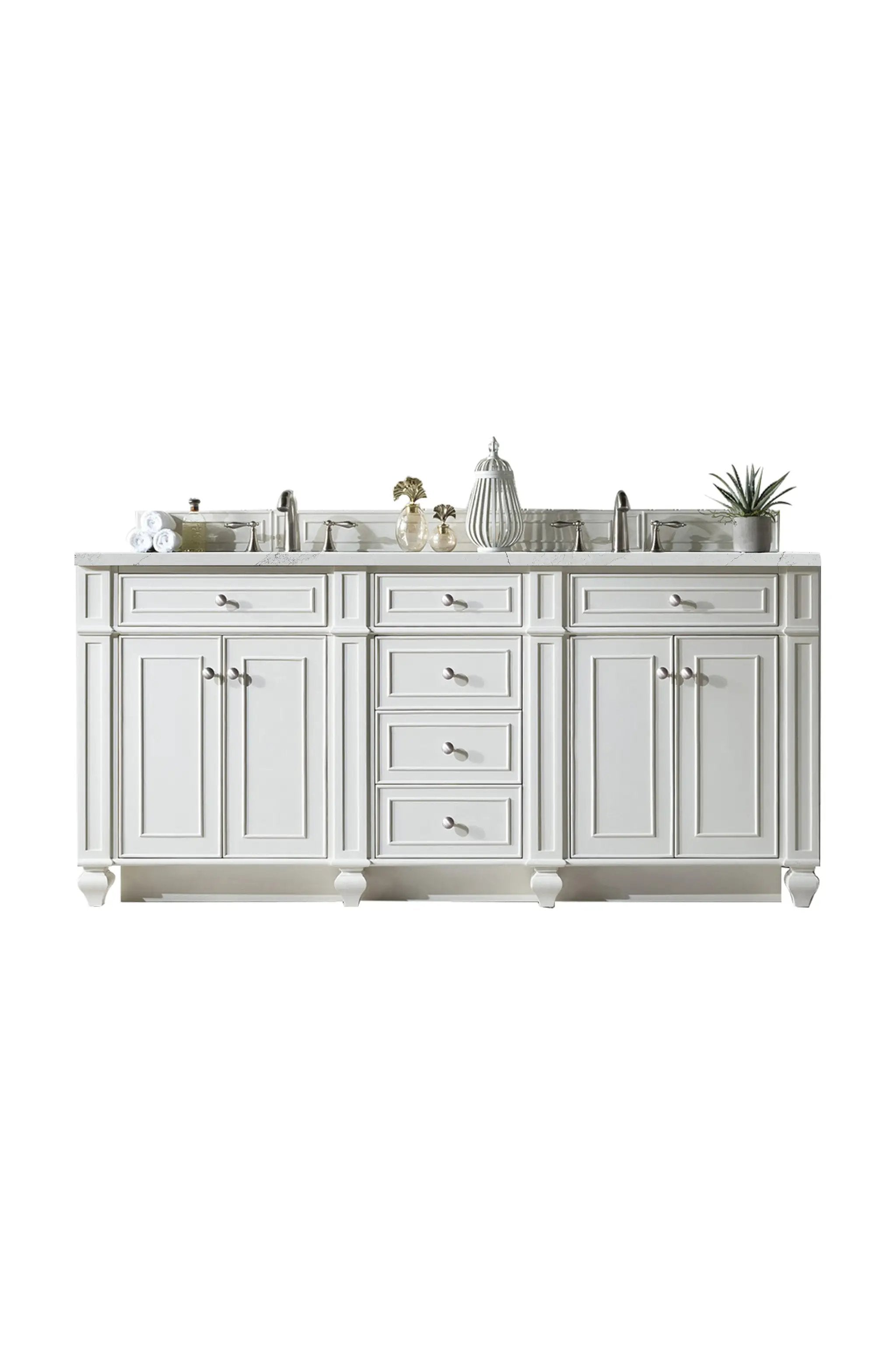 James Martin Bristol 72" Double Vanity Set - Bright White by James Martin Vanities