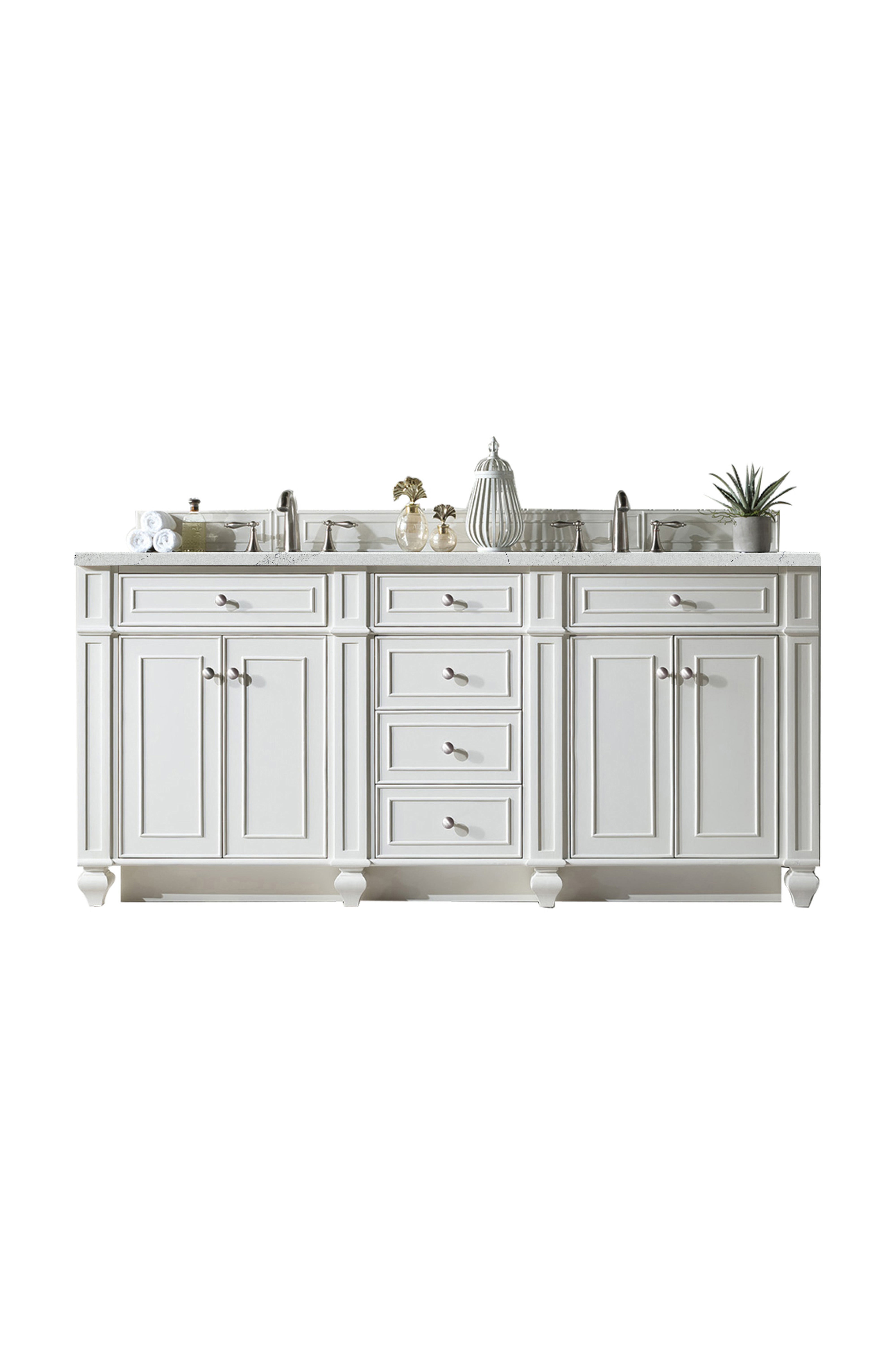 James Martin Vanities Bristol 72" Double Vanity - Bright White